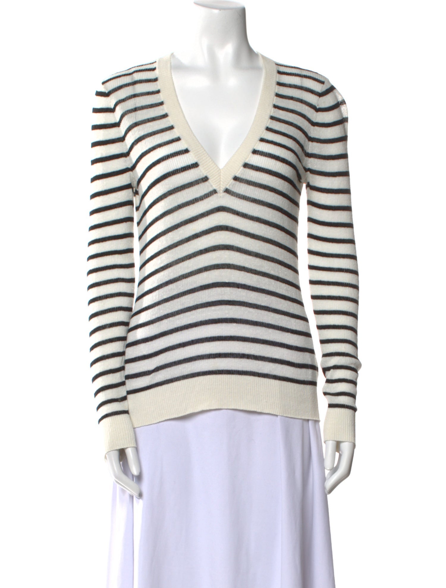 Veronica Beard Linen Striped Sweater