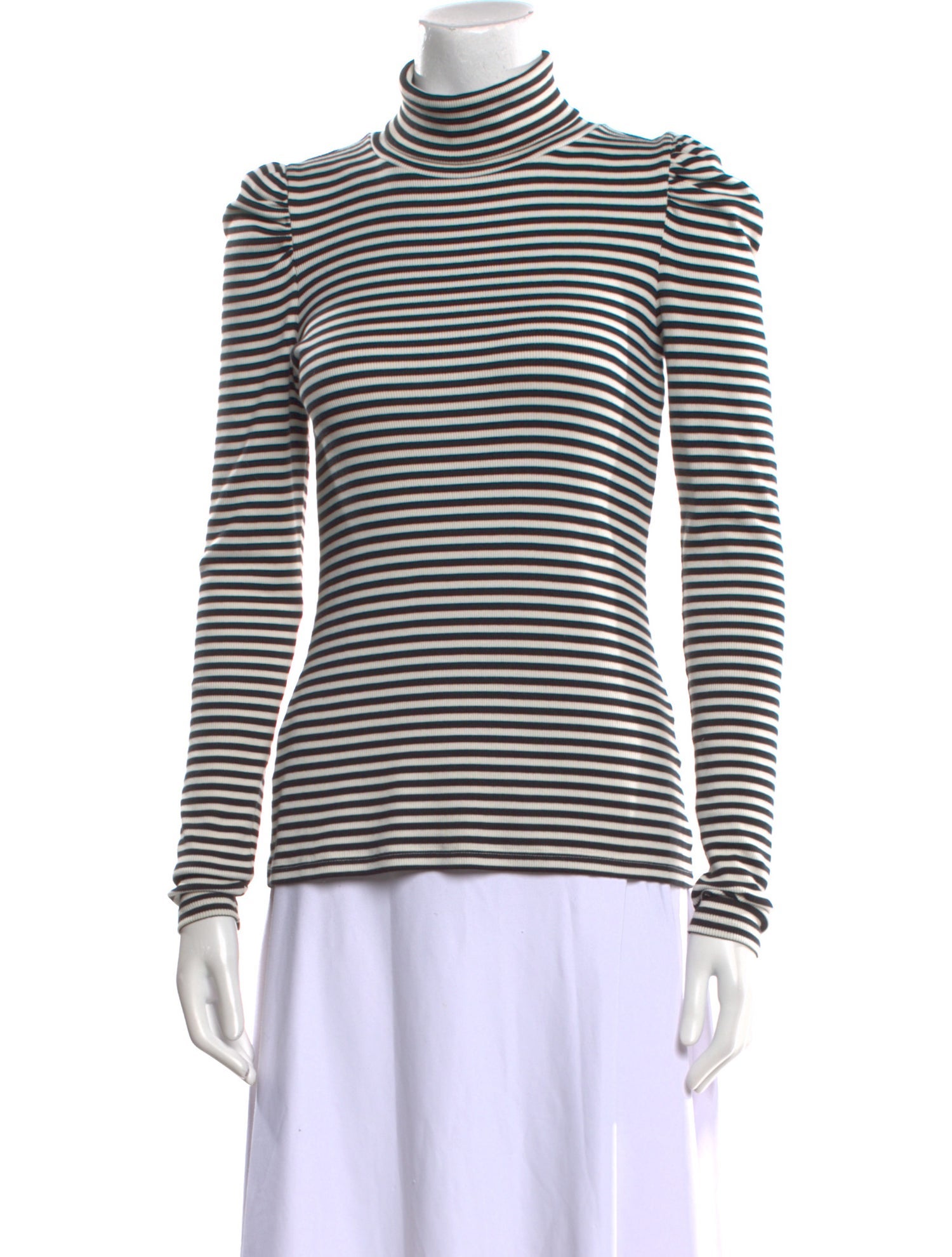 Veronica Beard Striped Turtleneck Top