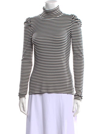 Veronica Beard Striped Turtleneck Top