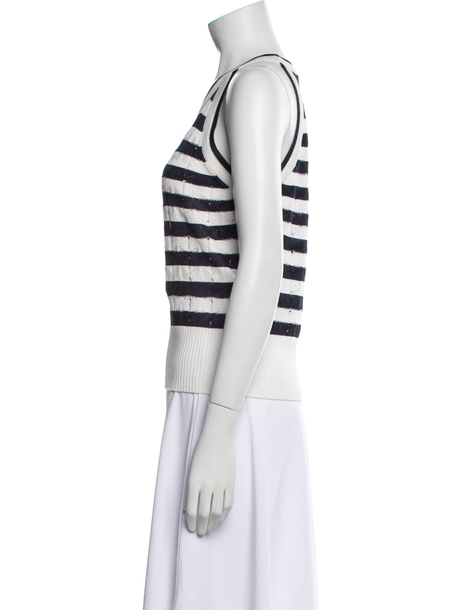 Veronica Beard Striped Scoop Neck Top