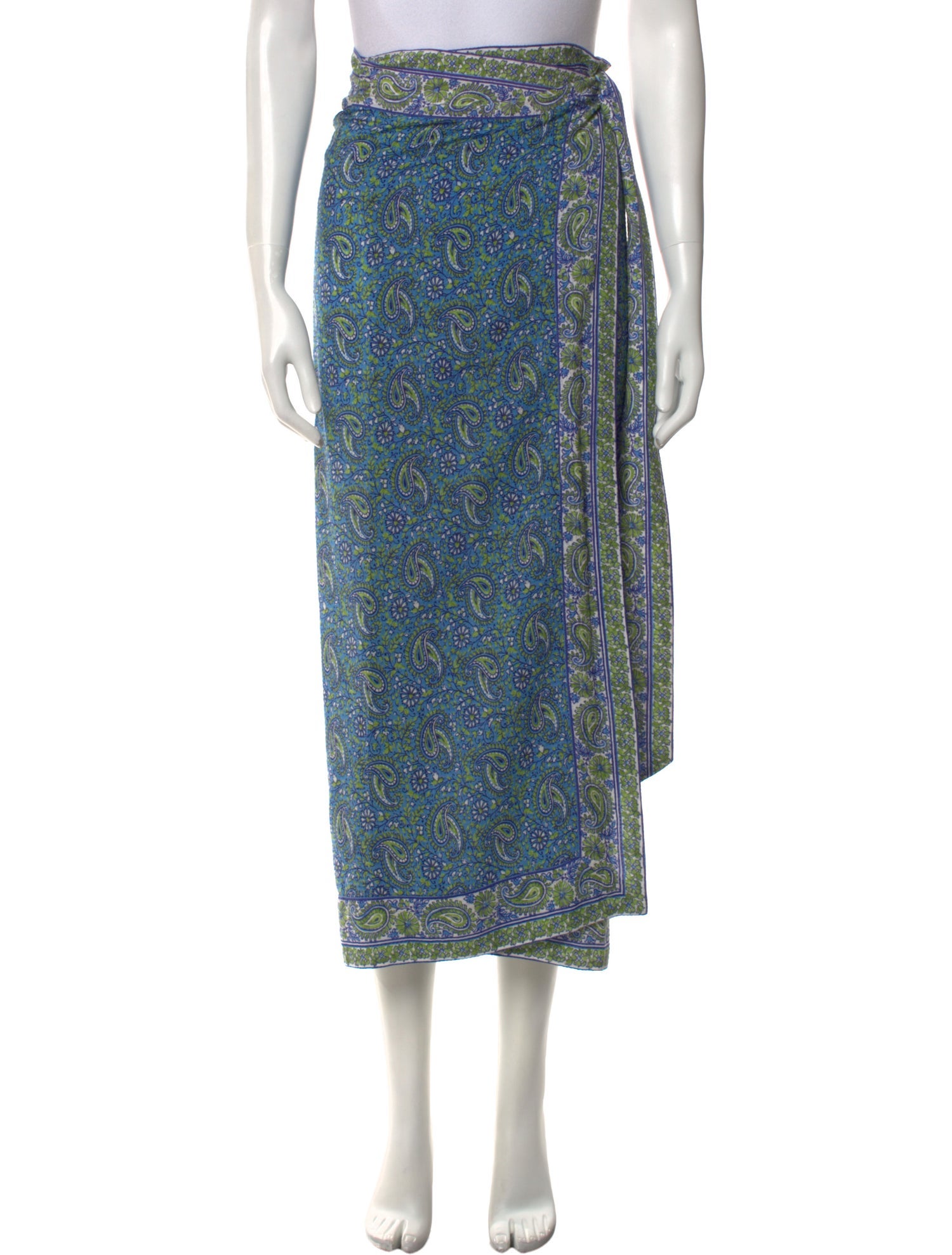 Veronica Beard Paisley Print Midi Length Skirt