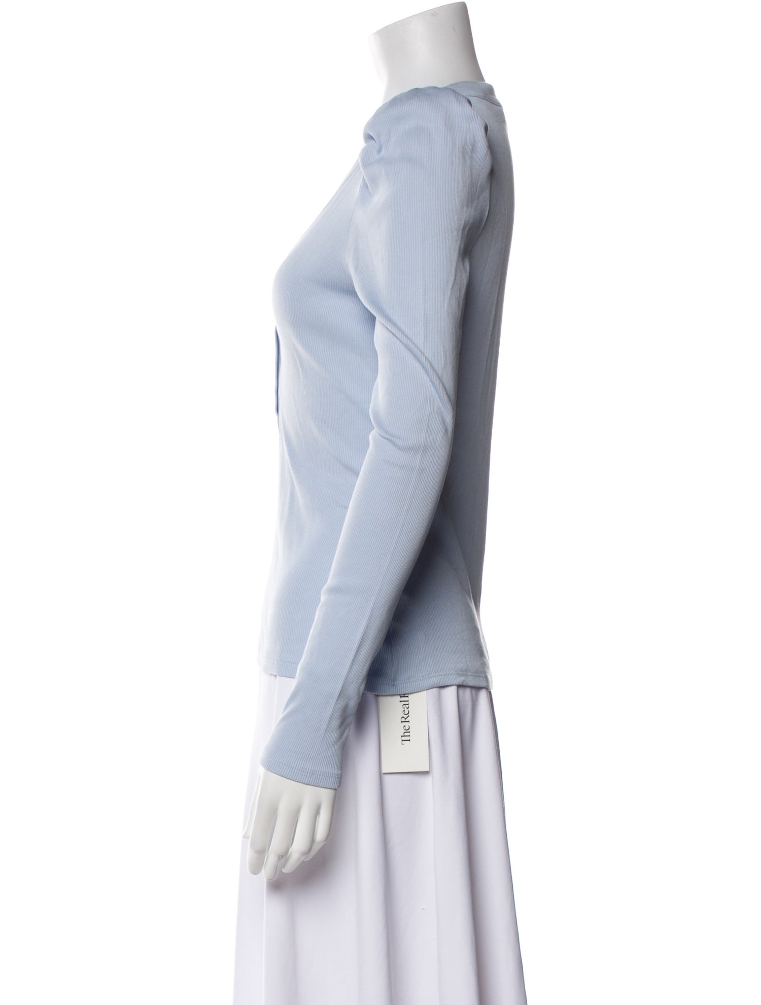 Veronica Beard V-Neck Long Sleeve Polo