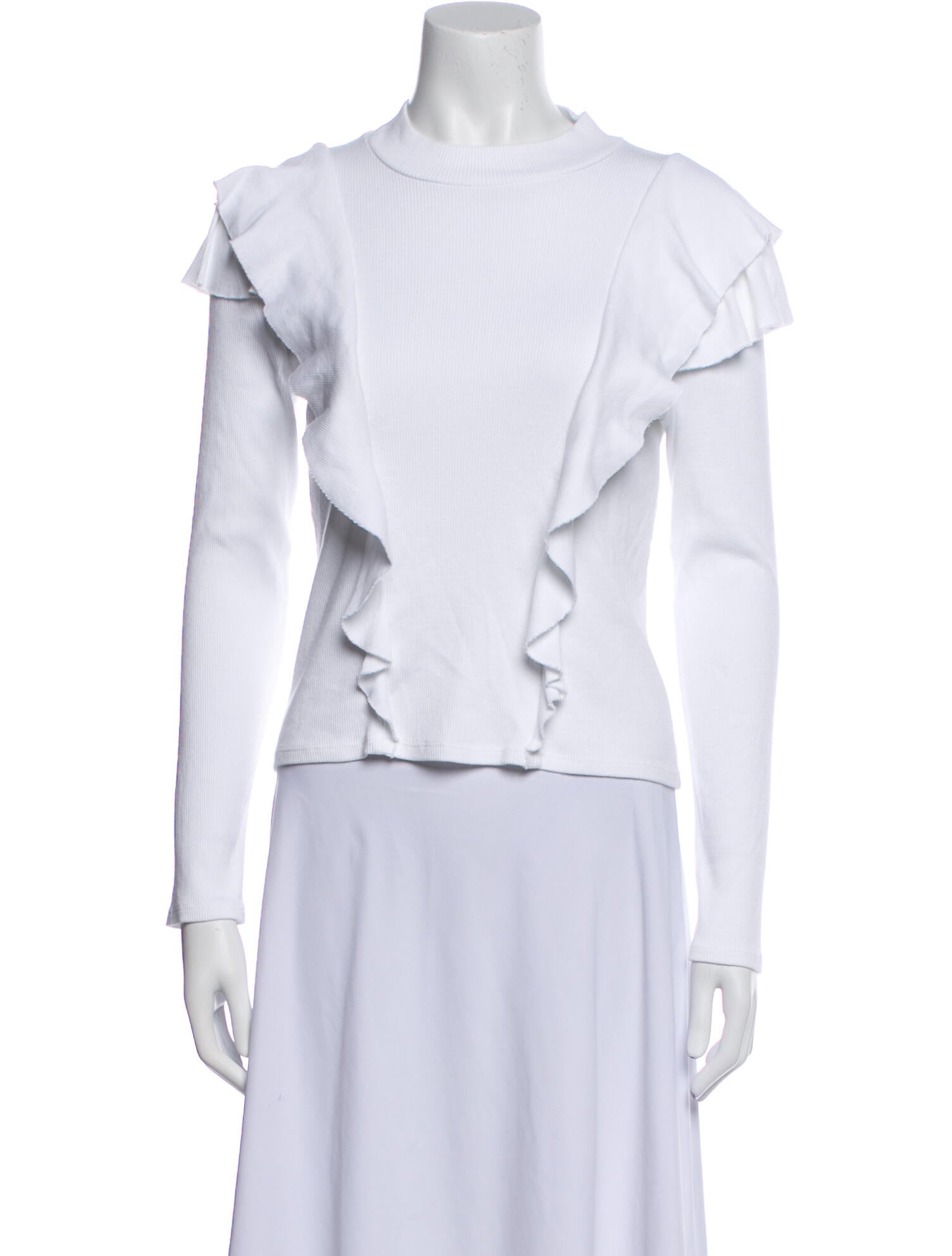 Veronica Beard Mock Neck Long Sleeve Top