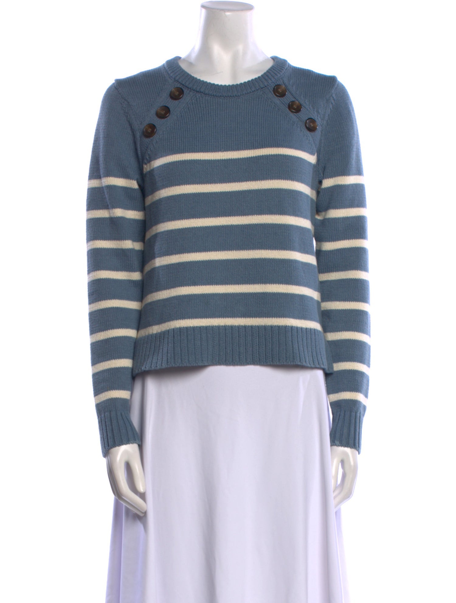 Veronica Beard Striped Scoop Neck Sweater