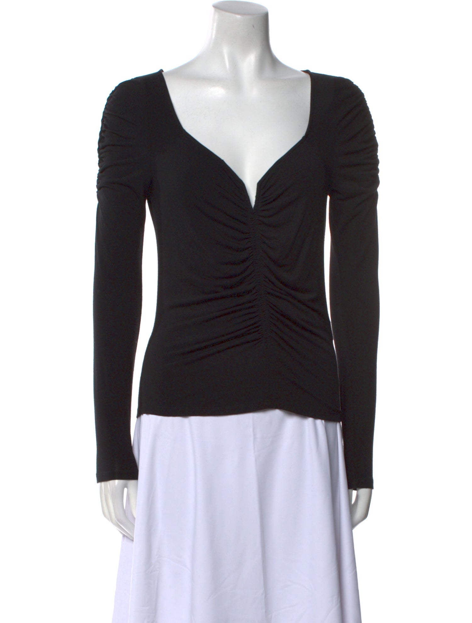 Veronica Beard V-Neck Long Sleeve Top