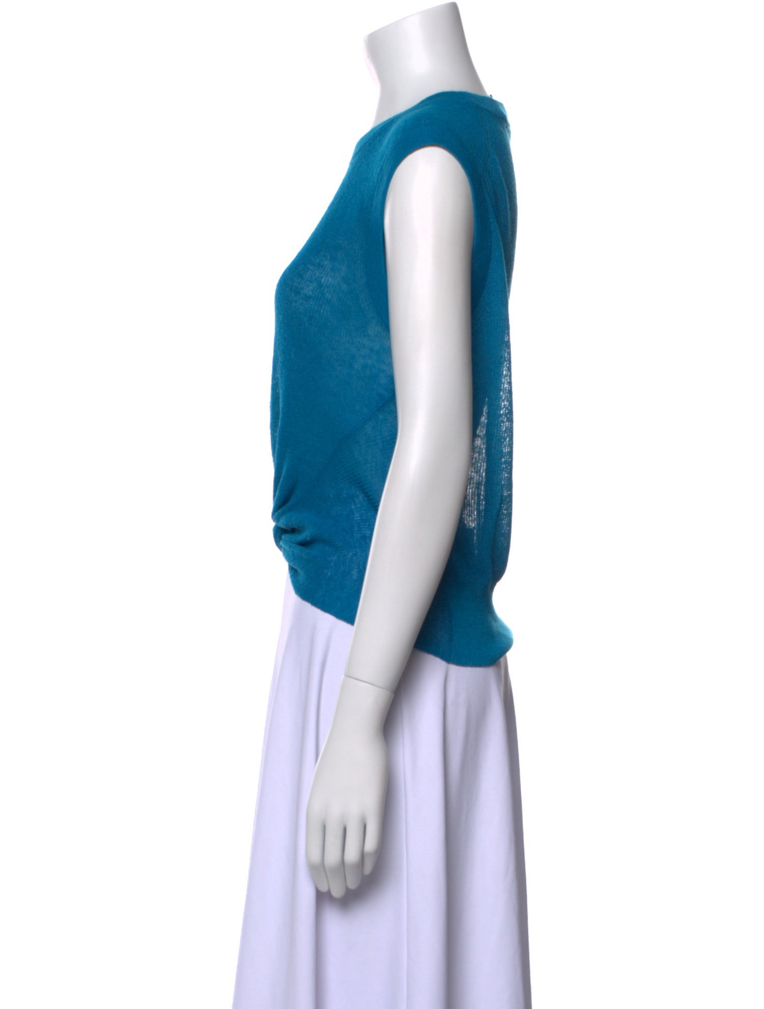 Veronica Beard Linen Crew Neck Crop Top