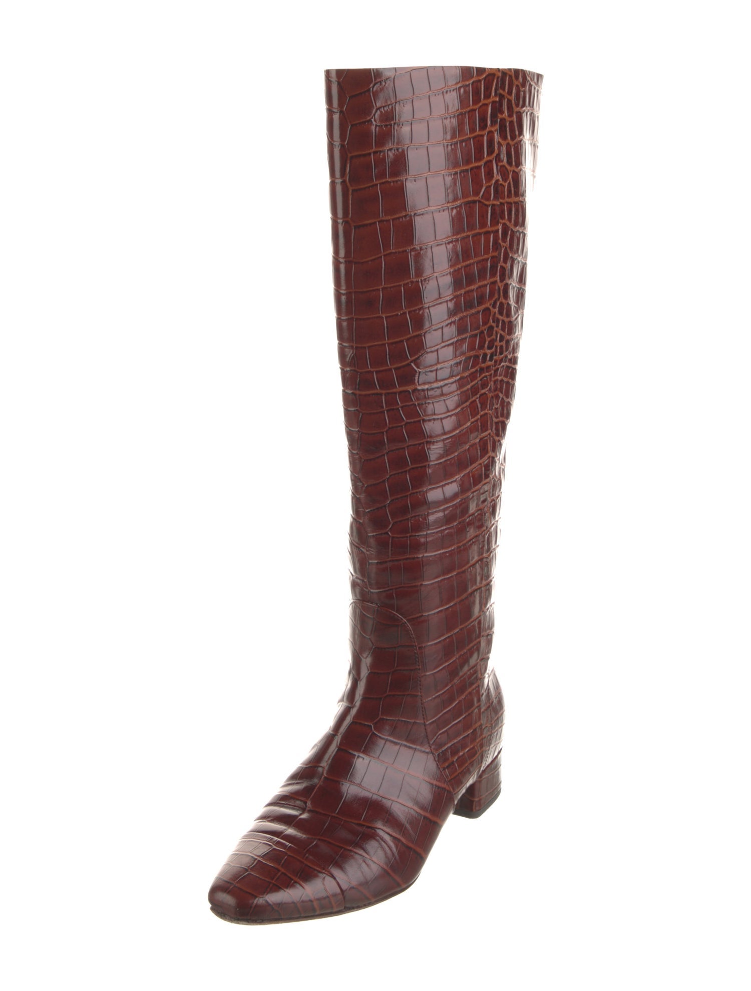 Veronica Beard Leather Animal Print Riding Boots