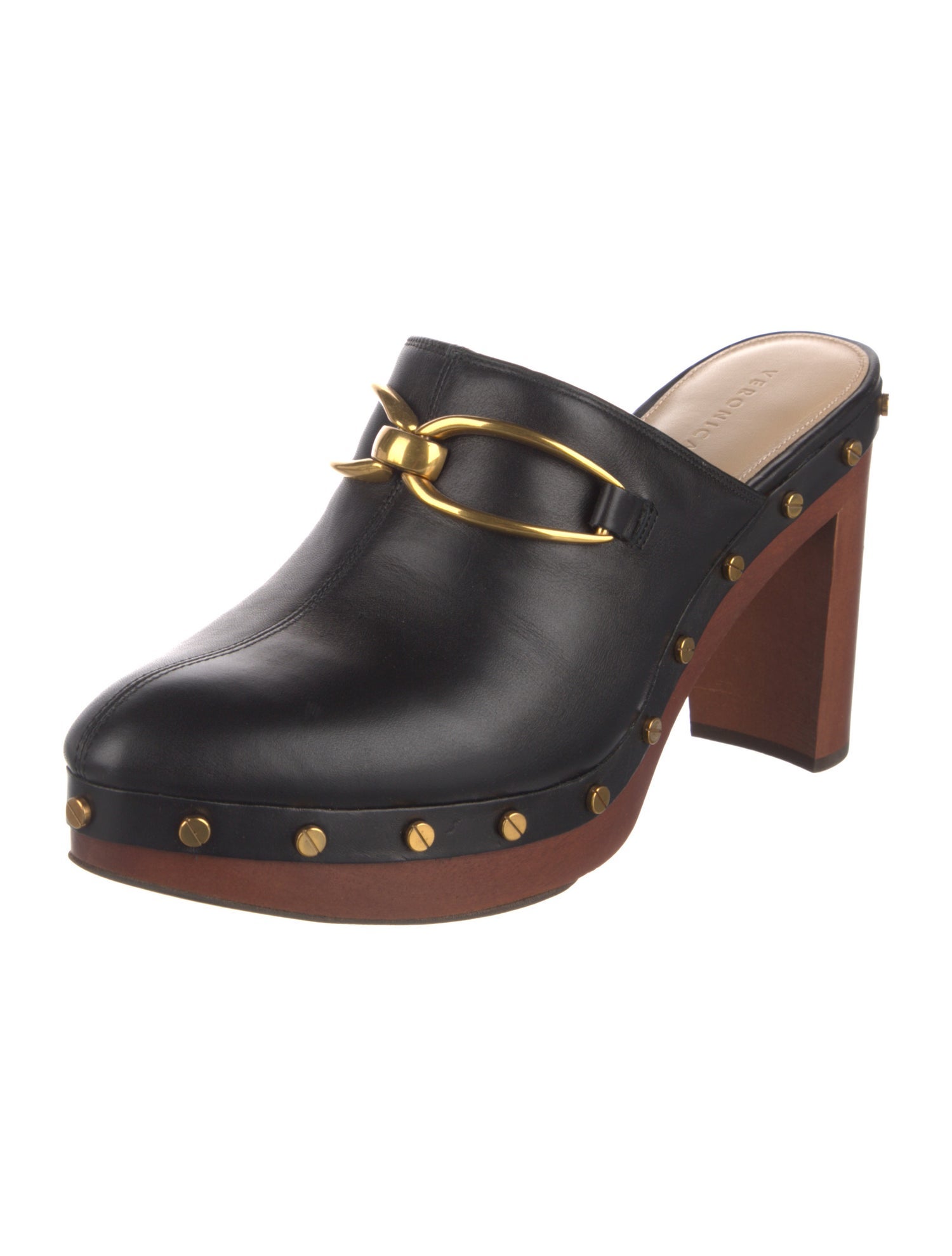 Veronica Beard Leather Colorblock Pattern Mules