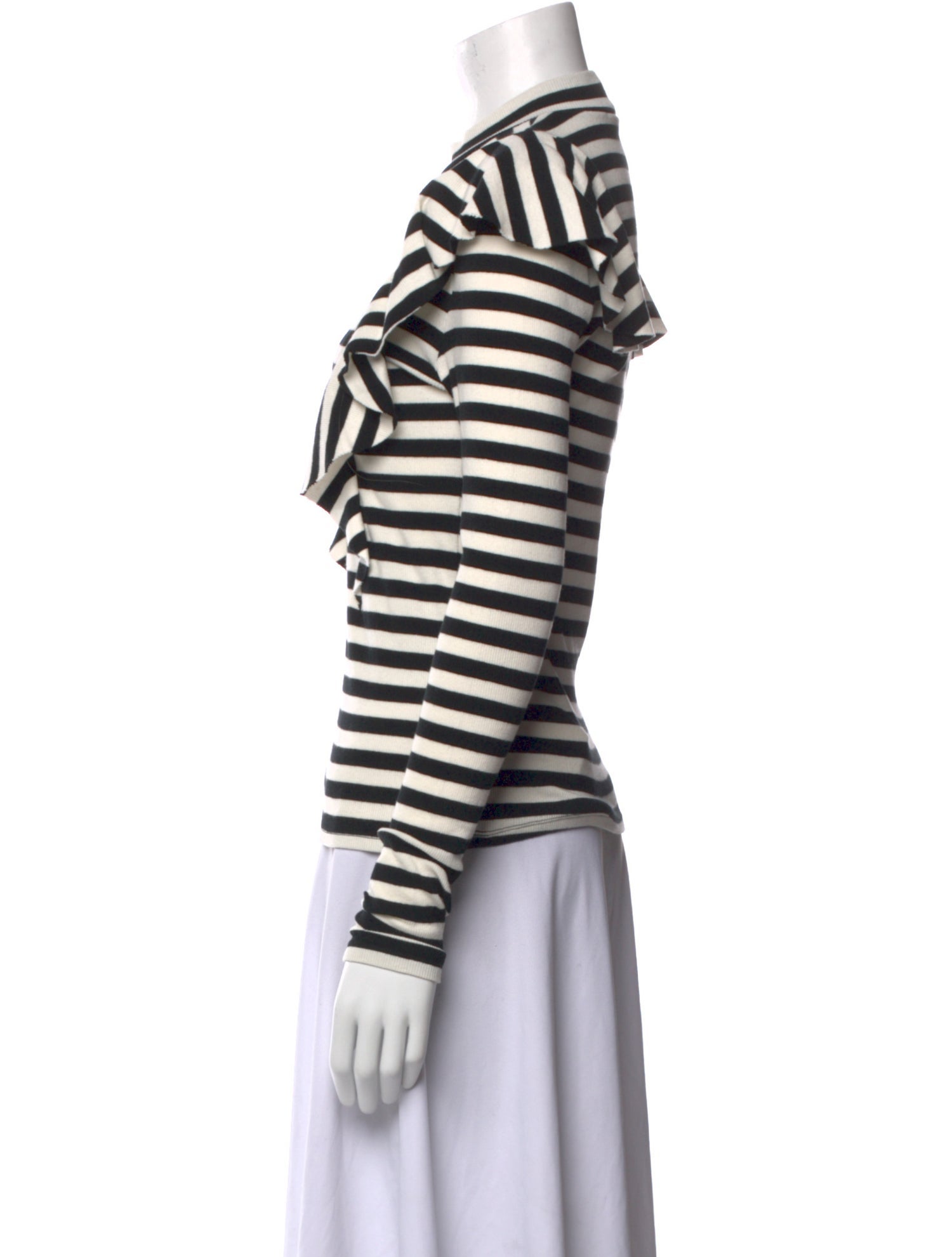 Veronica Beard Striped Crew Neck Top