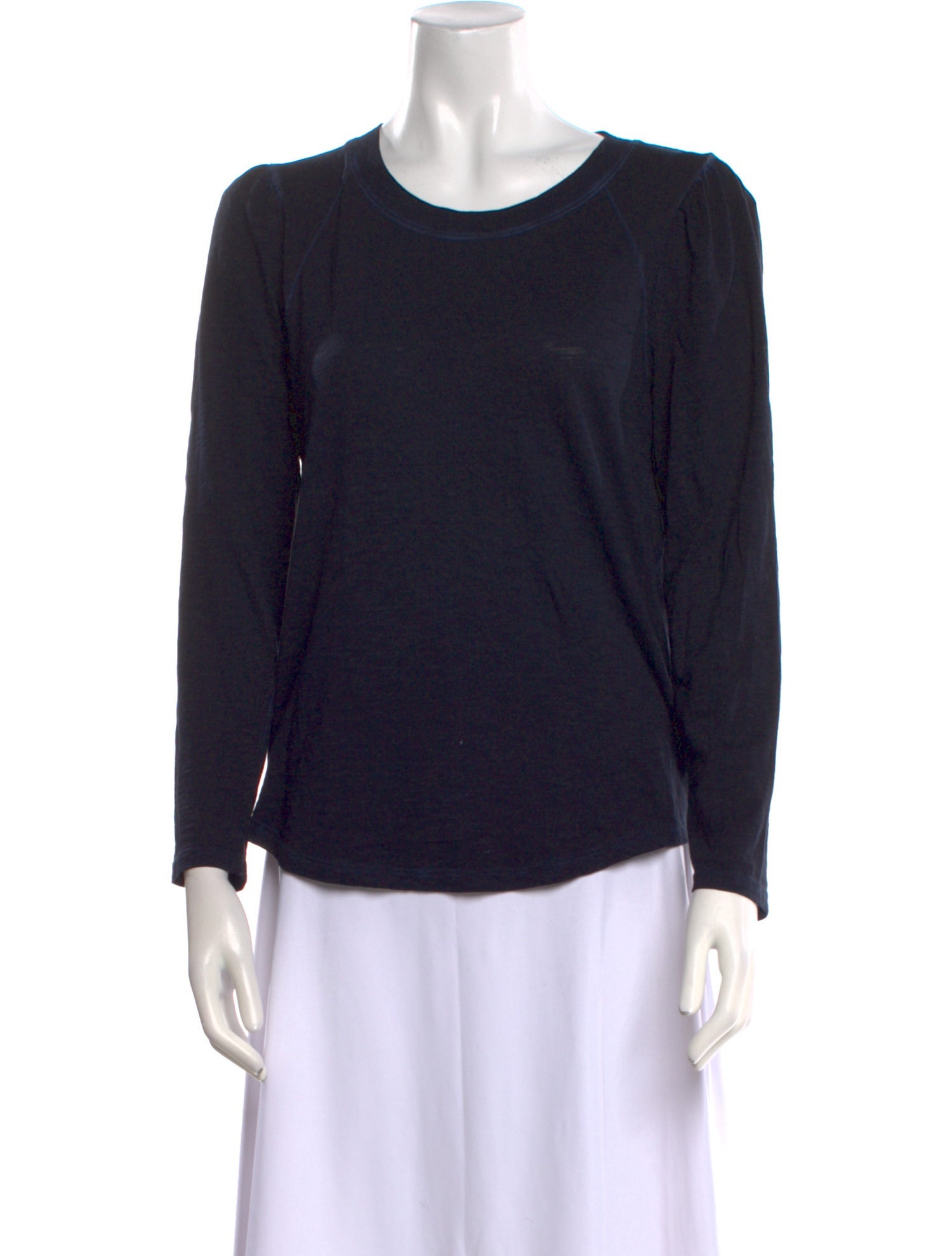 Veronica Beard Scoop Neck Long Sleeve Top