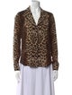 Veronica Beard Silk Animal Print Button-Up Top