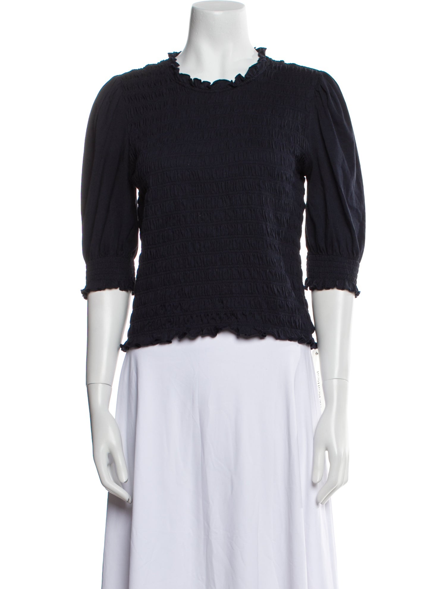 Veronica Beard Crew Neck Three-Quarter Sleeve Top