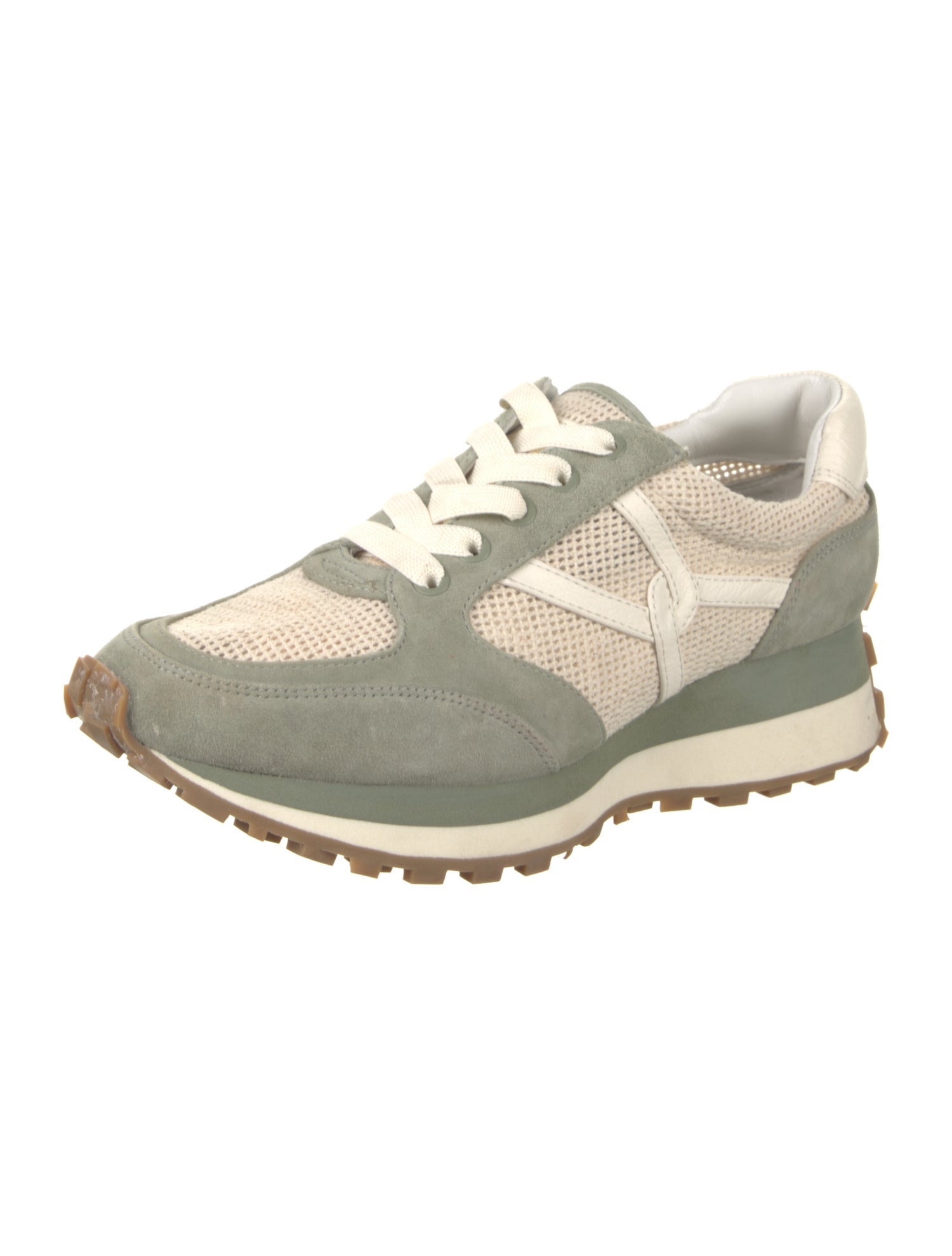 Veronica Beard Suede Colorblock Pattern Sneakers
