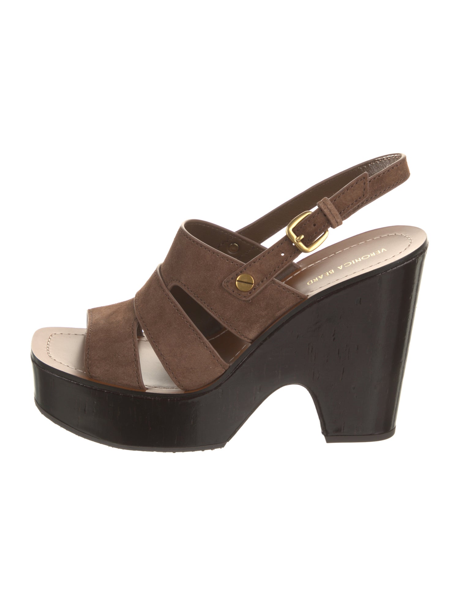 Veronica Beard Suede Leather Trim Embellishment Slingback Sandals w/ Tags