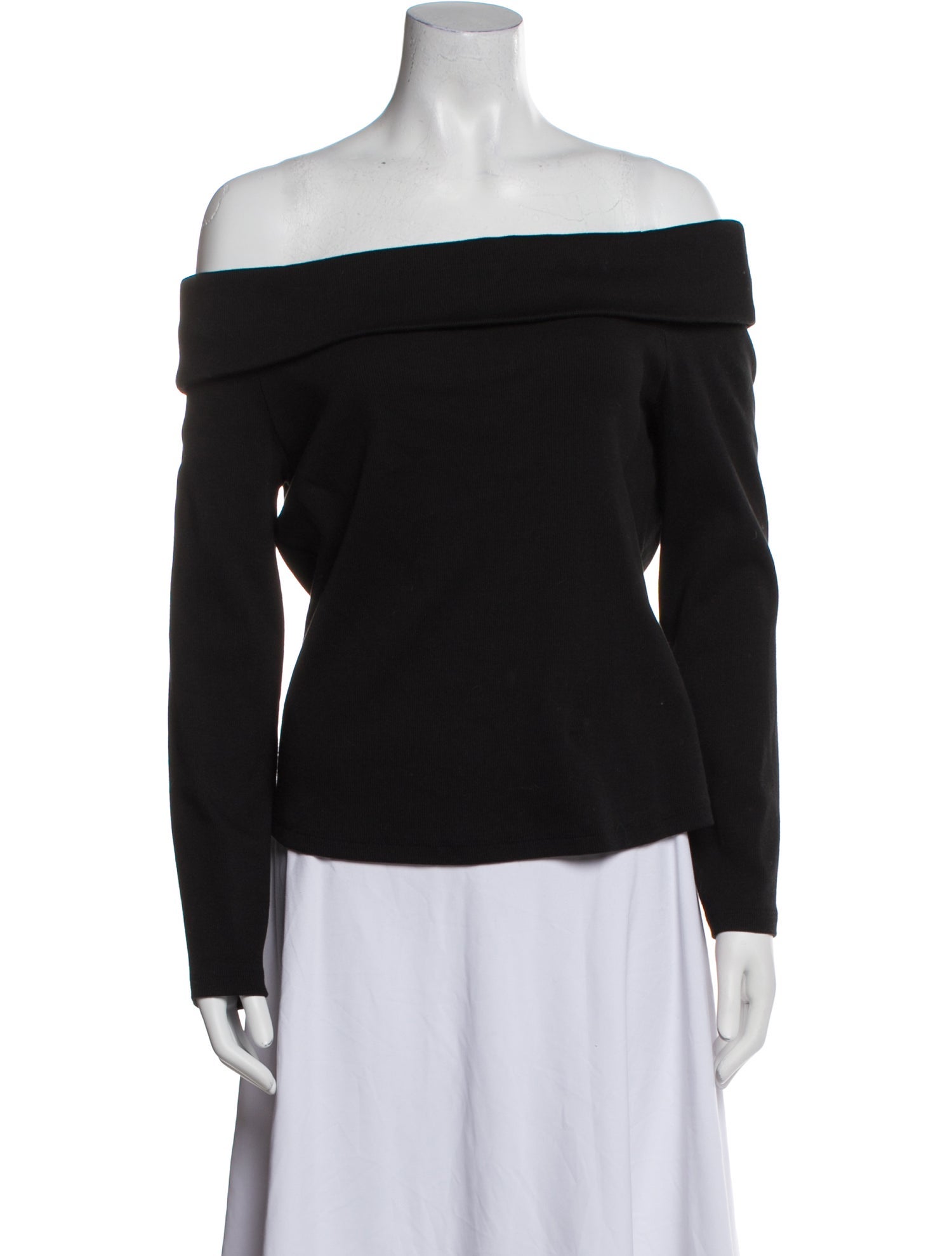 Veronica Beard Off-The-Shoulder Long Sleeve Top