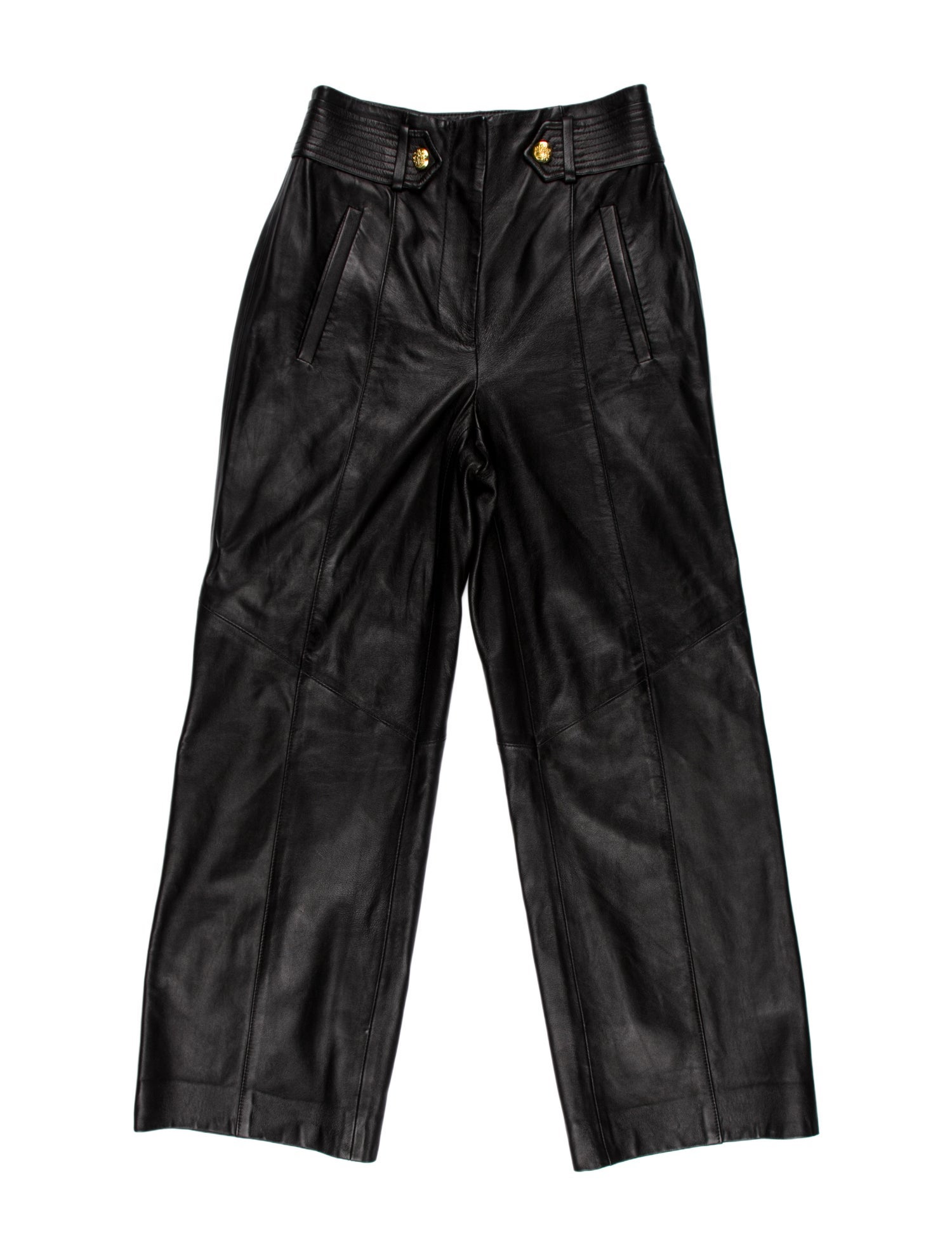 Veronica Beard Lamb Leather Wide Leg Pants