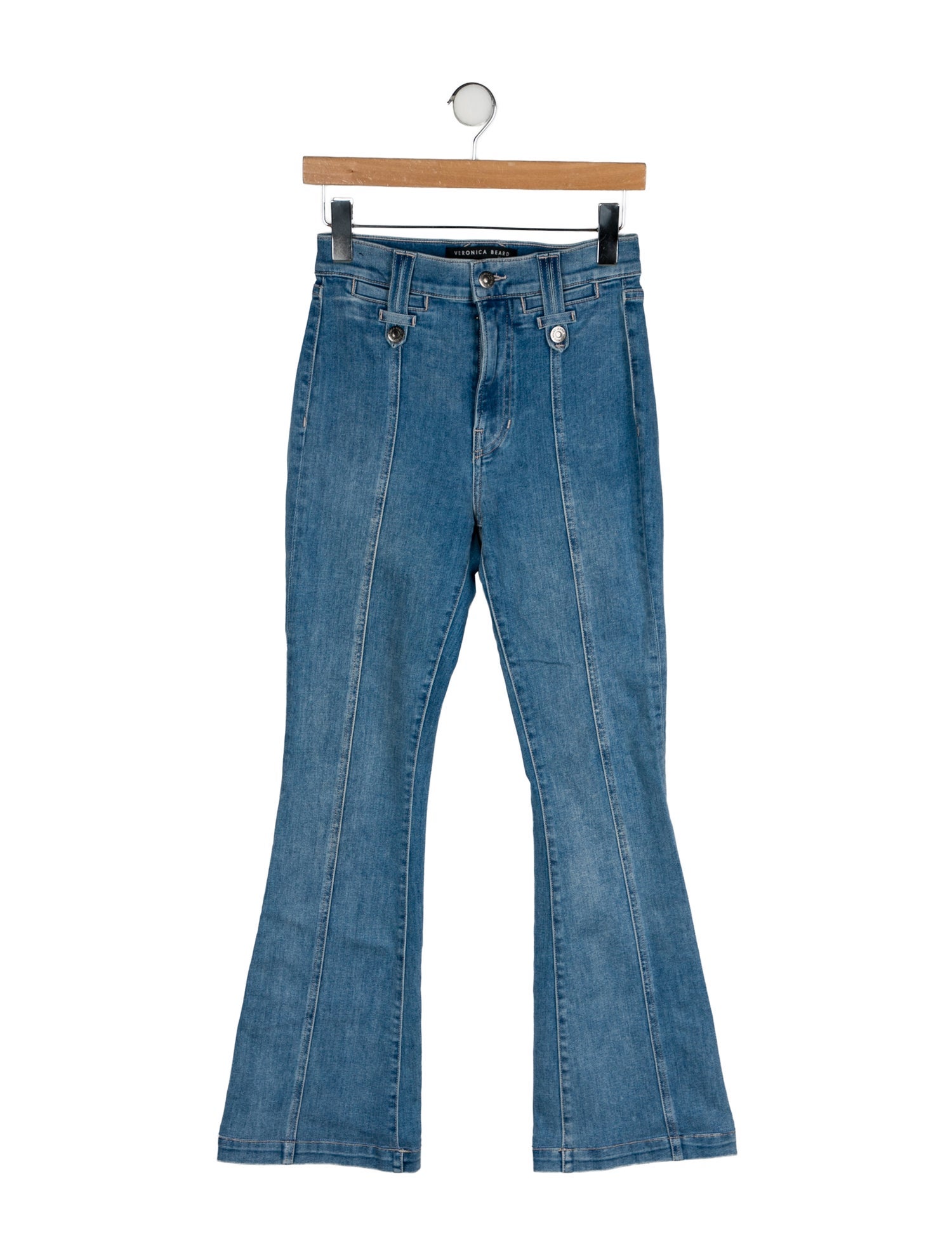 Veronica Beard Mid-Rise Wide Leg Jeans