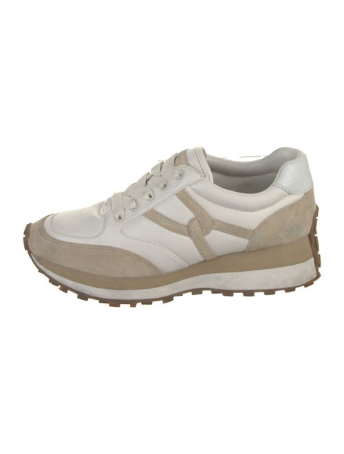 Veronica Beard Leather Graphic Print Athletic Sneakers