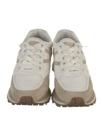 Veronica Beard Leather Graphic Print Athletic Sneakers