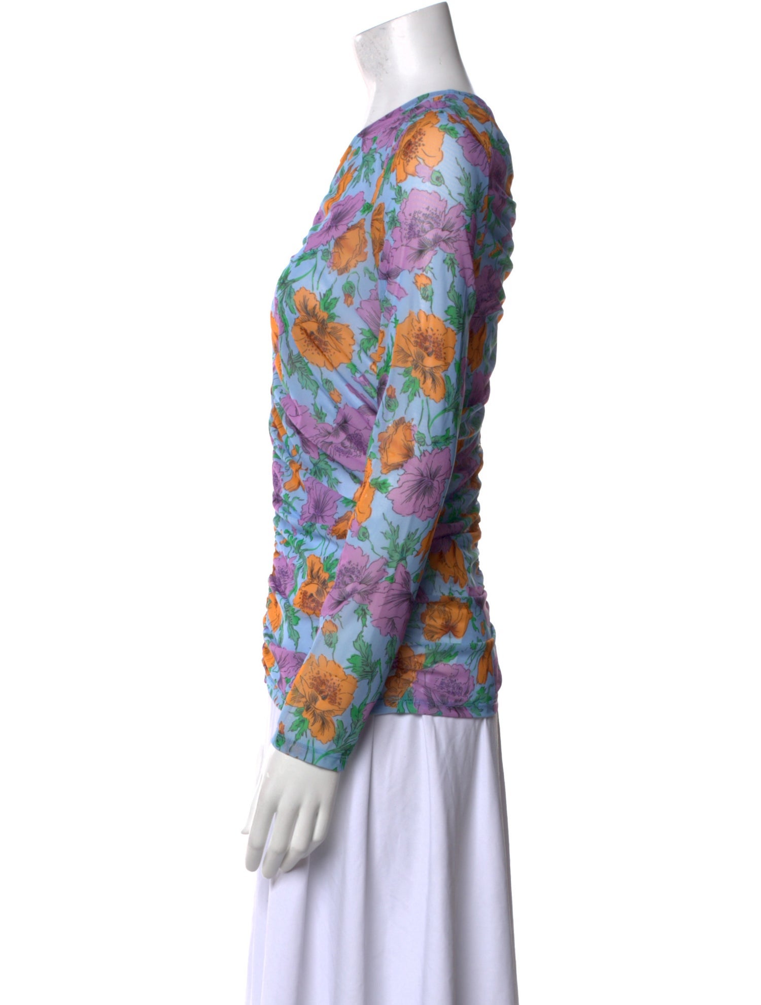 Veronica Beard Printed V-Neck Blouse