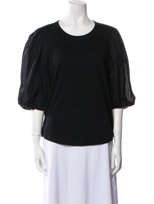 Veronica Beard Scoop Neck Three-Quarter Sleeve Top