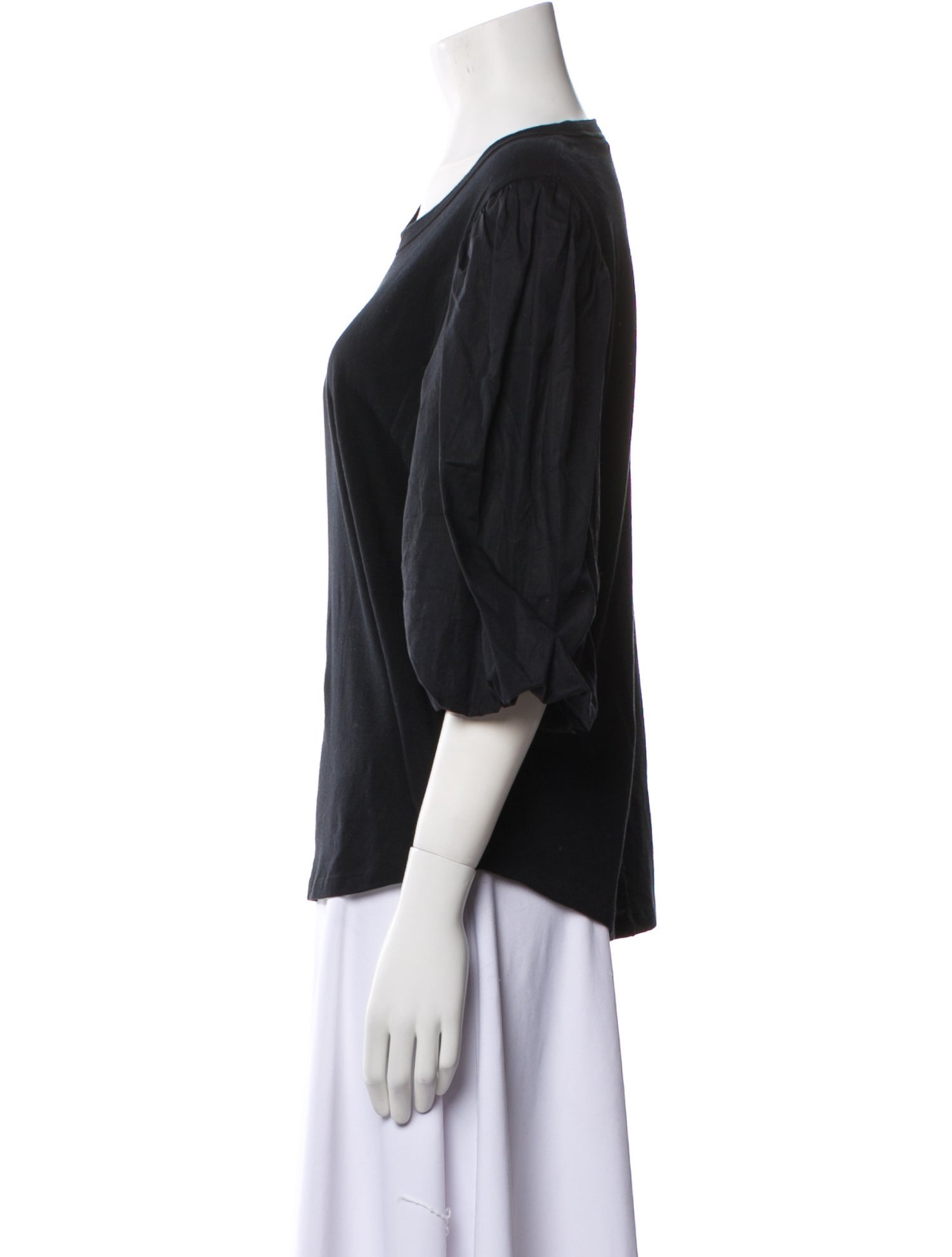 Veronica Beard Scoop Neck Three-Quarter Sleeve Top