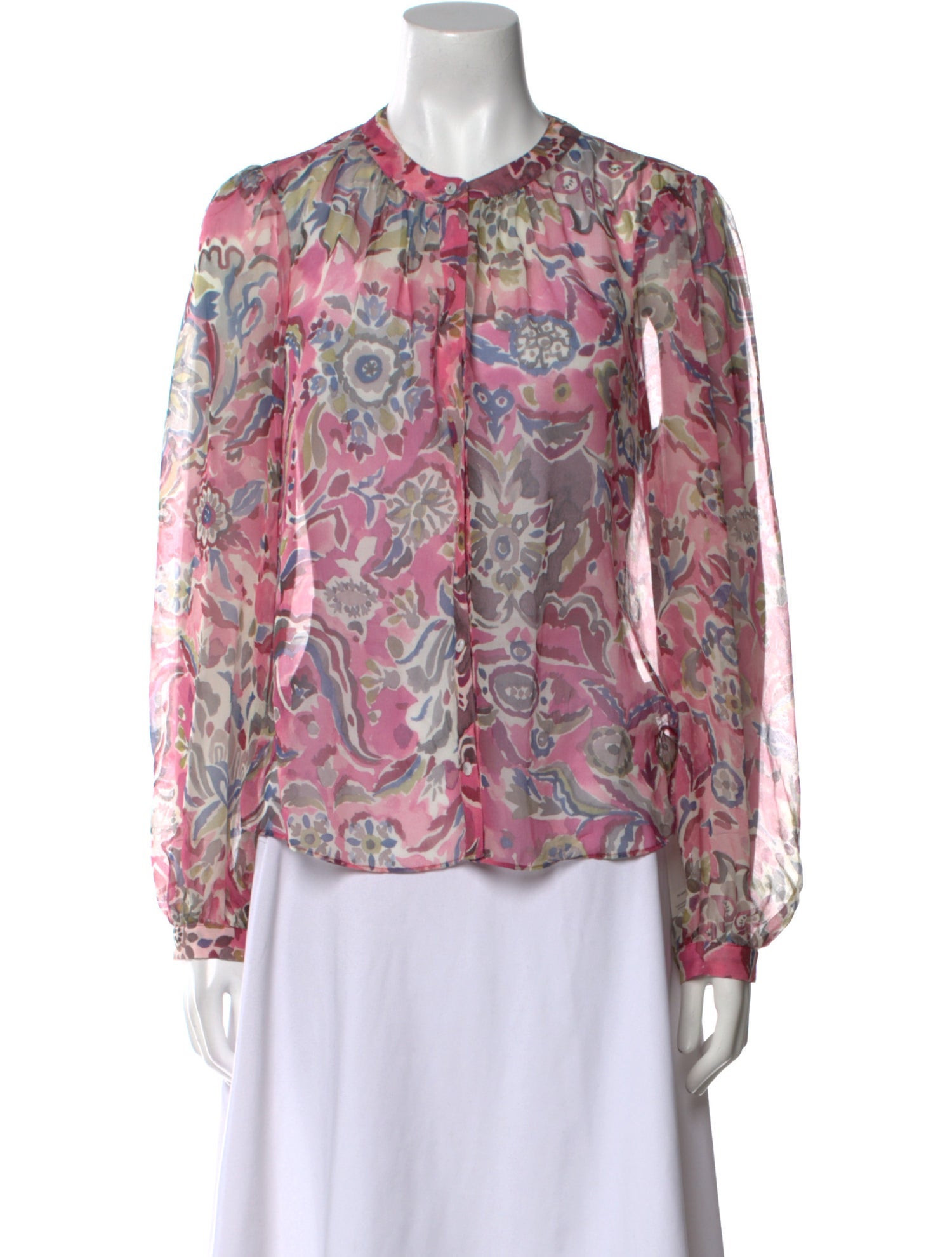 Veronica Beard Silk Floral Print Blouse