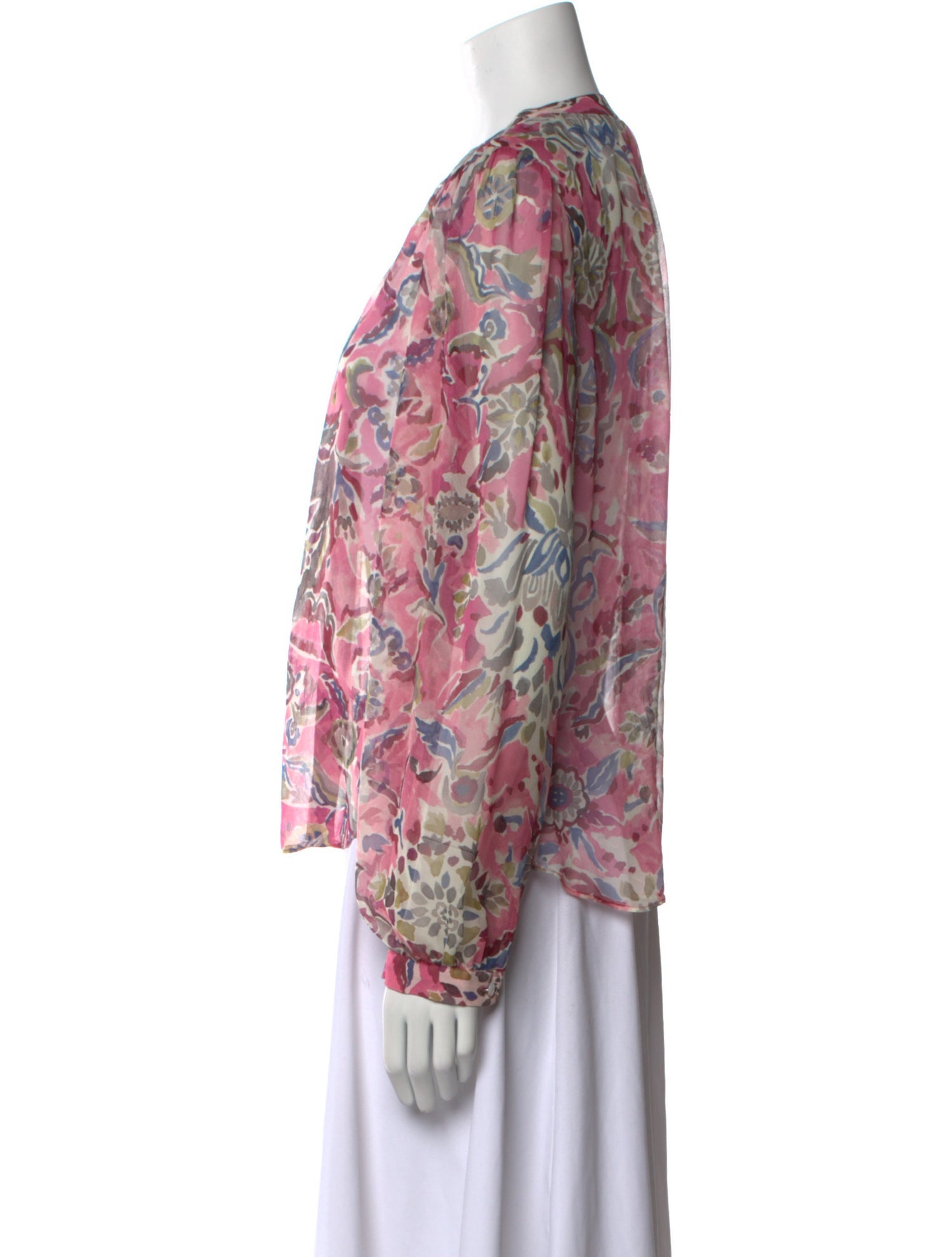 Veronica Beard Silk Floral Print Blouse