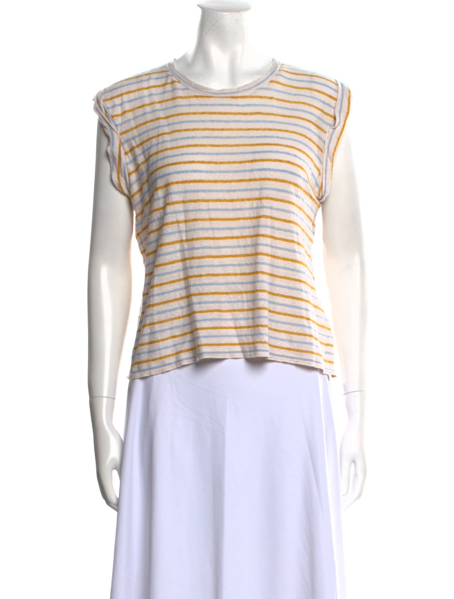 Veronica Beard Linen Striped T-Shirt