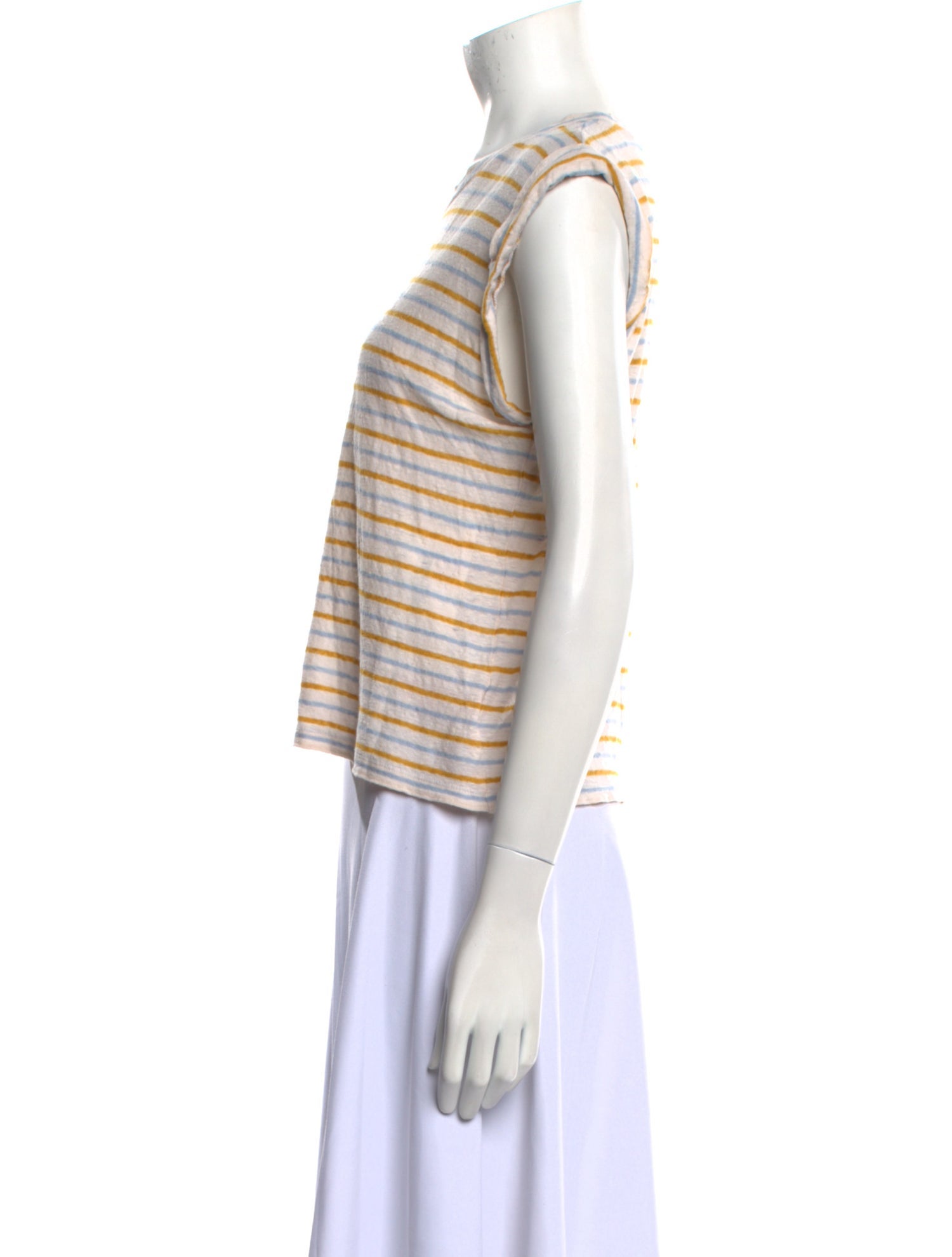 Veronica Beard Linen Striped T-Shirt