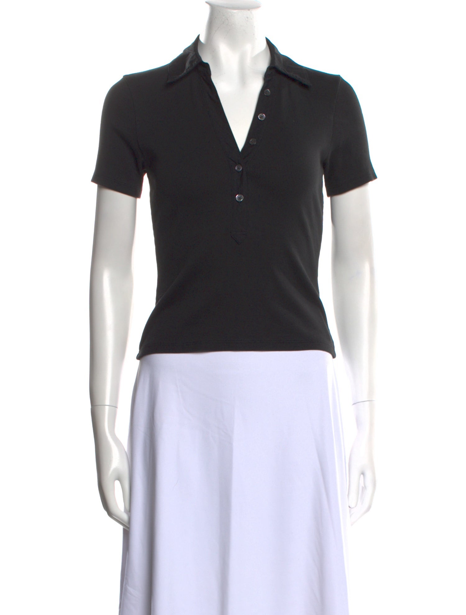 Veronica Beard V-Neck Short Sleeve Polo