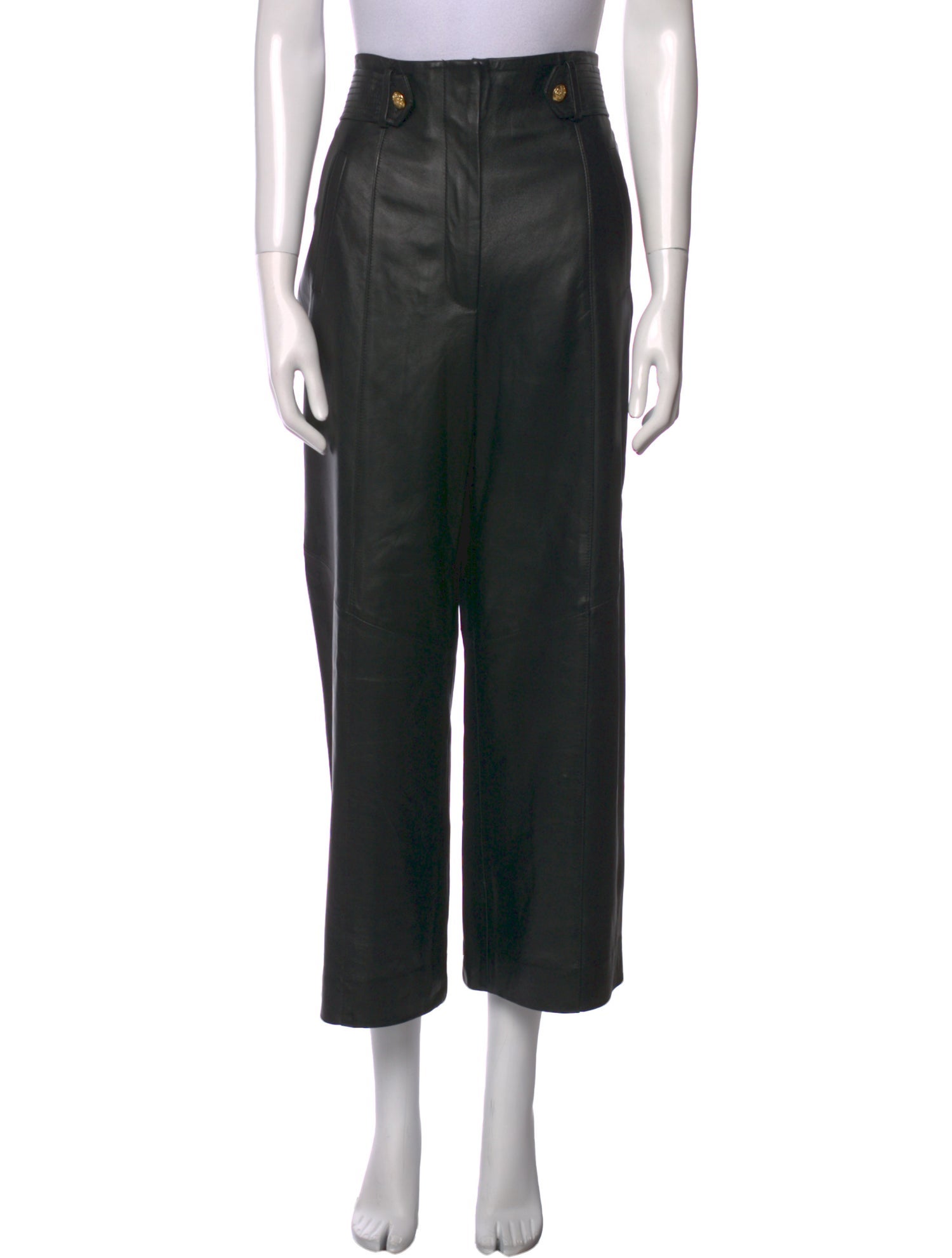 Veronica Beard Lamb Leather Wide Leg Pants