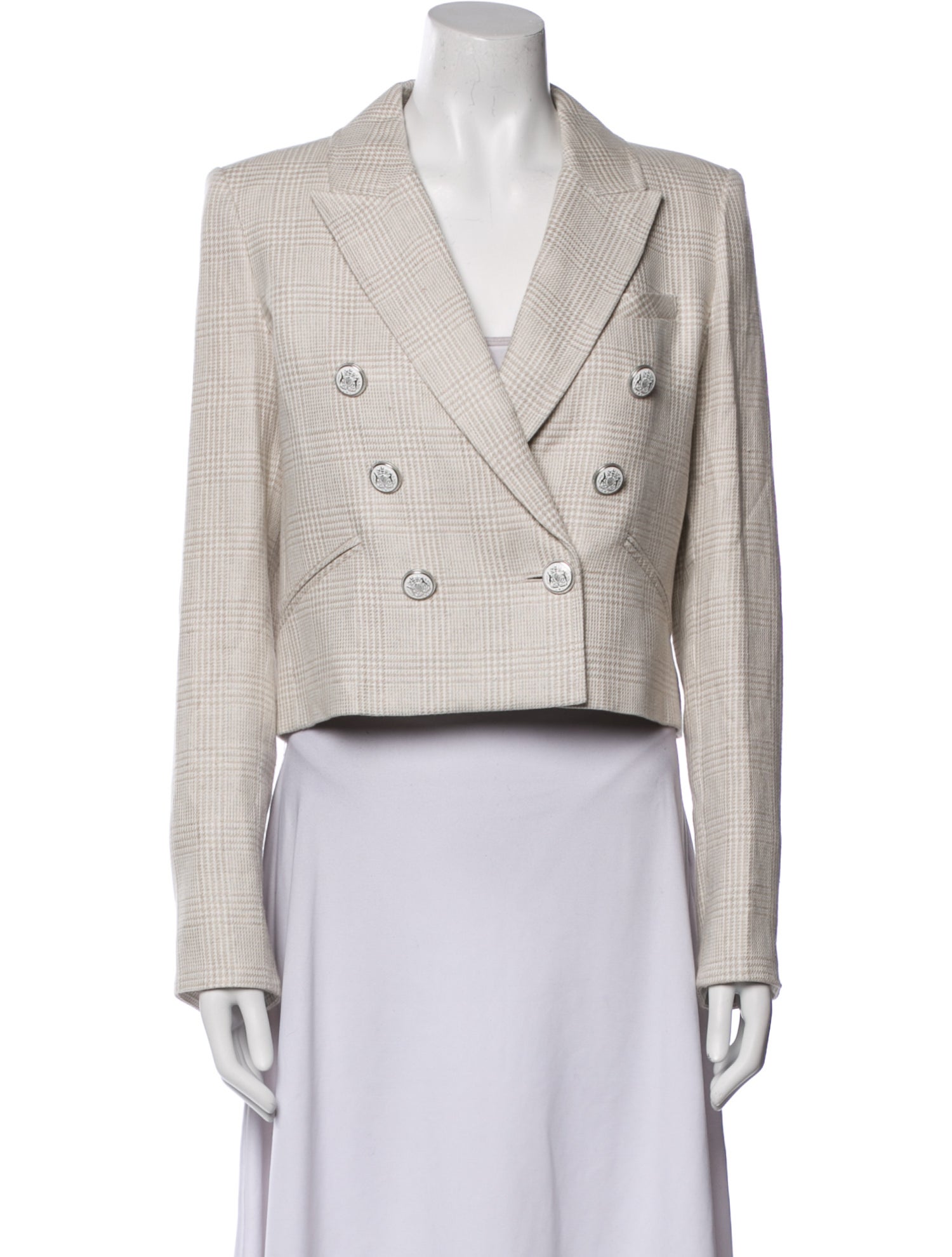 Veronica Beard Linen Plaid Print Blazer w/ Tags