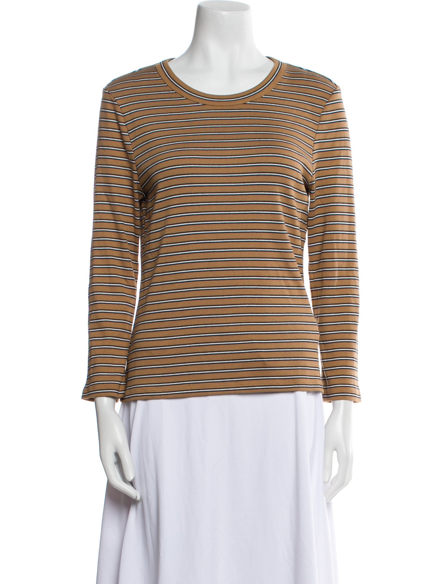 Veronica Beard Striped Scoop Neck Top