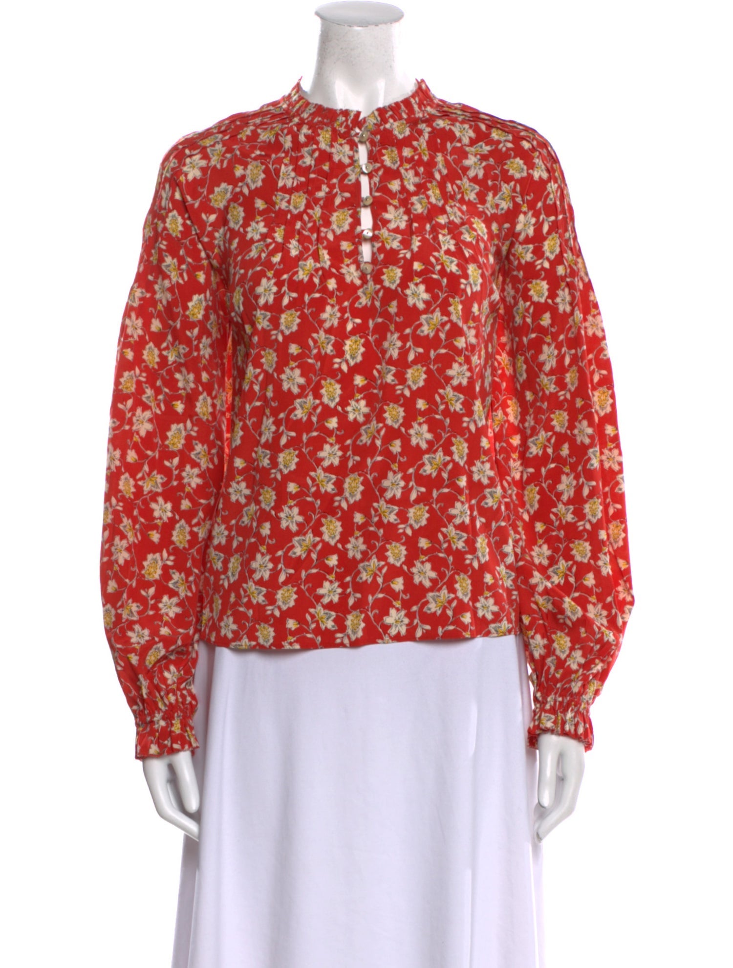 Veronica Beard Silk Floral Print Blouse