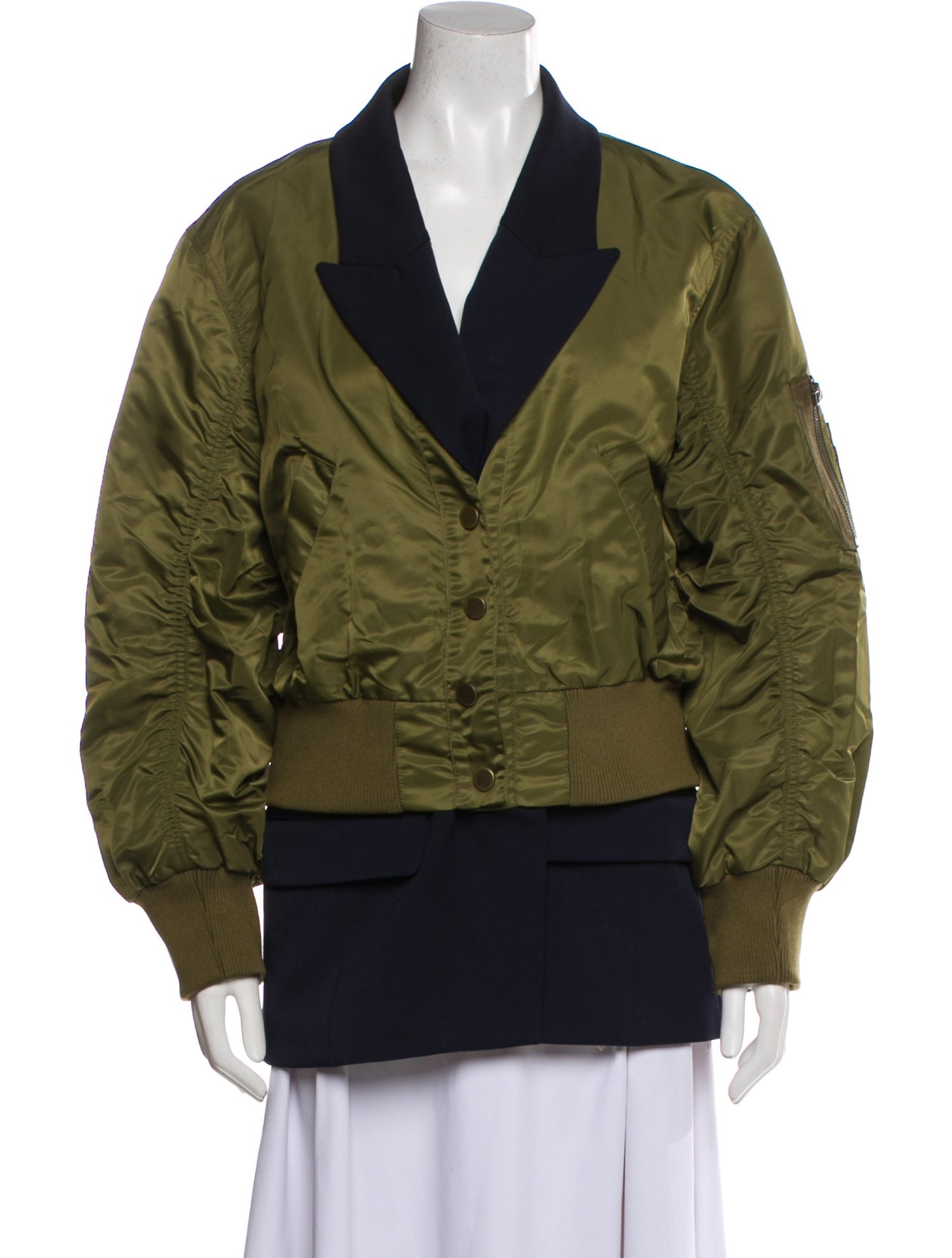 Veronica Beard Colorblock Pattern Bomber Jacket