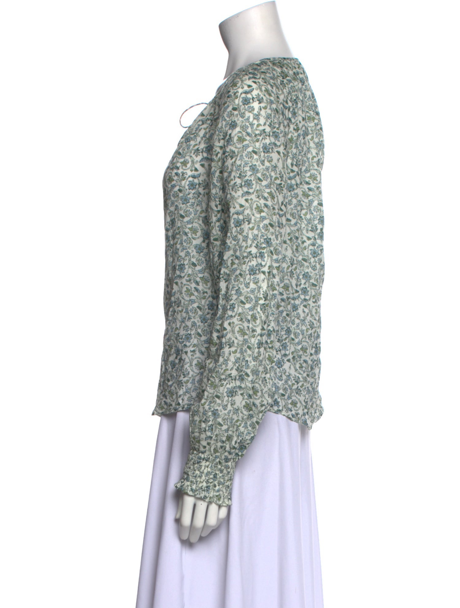 Veronica Beard Floral Print V-Neck Blouse