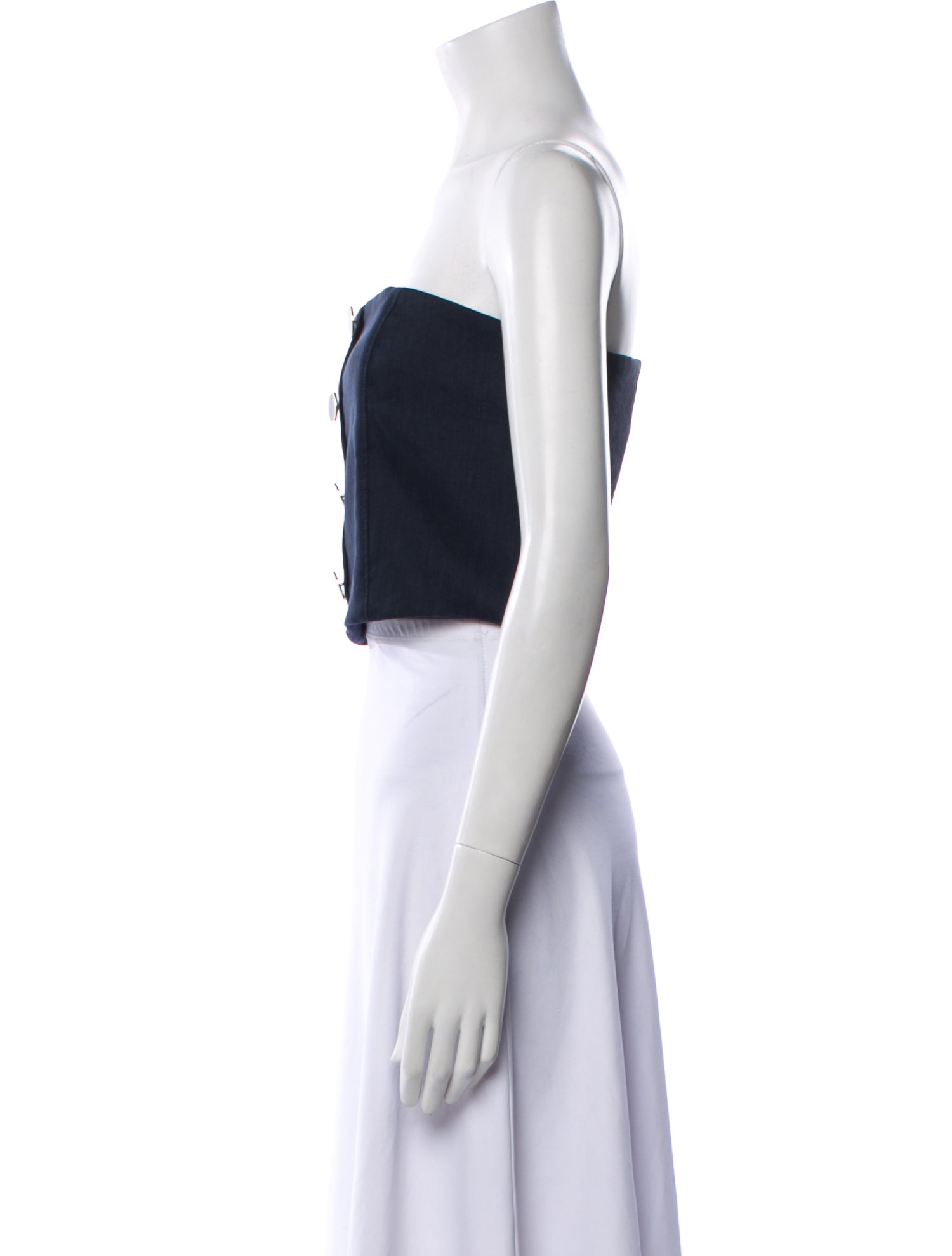Veronica Beard Linen Strapless Crop Top
