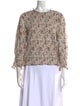 Veronica Beard Floral Print Crew Neck Blouse