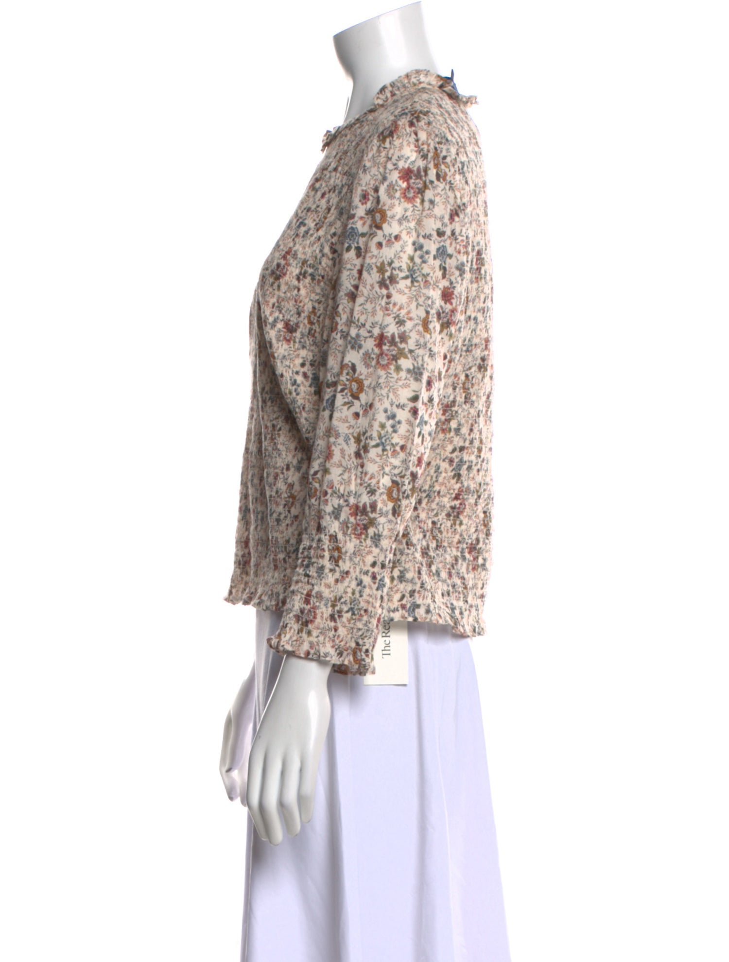 Veronica Beard Floral Print Crew Neck Blouse