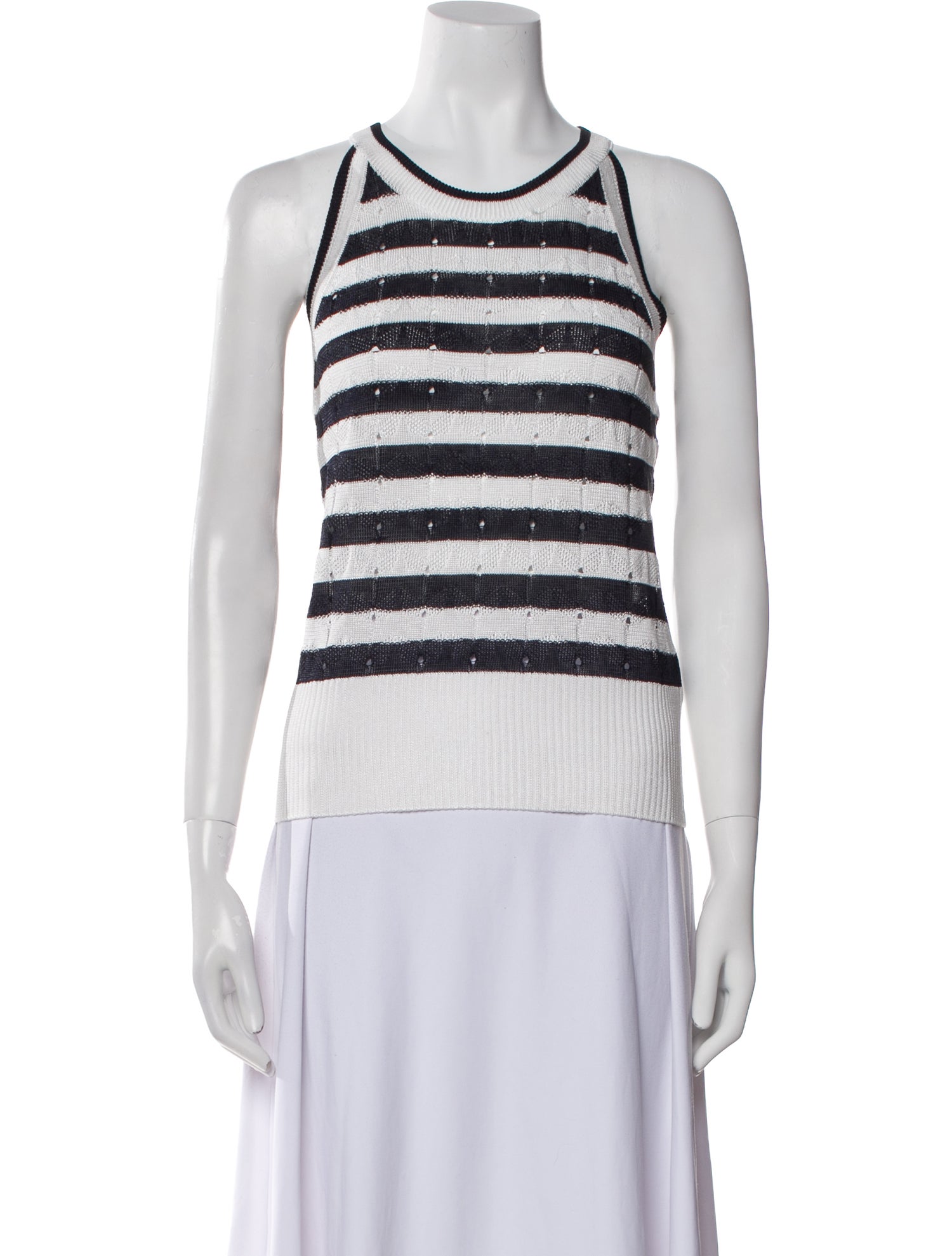 Veronica Beard Striped Crew Neck Top