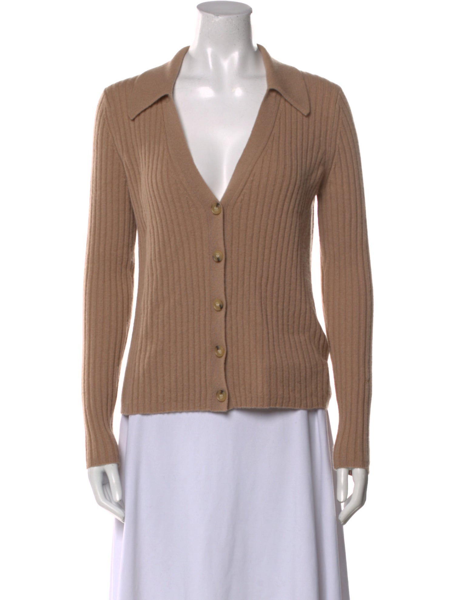 Veronica Beard Cashmere Long Sleeve Button-Up Top