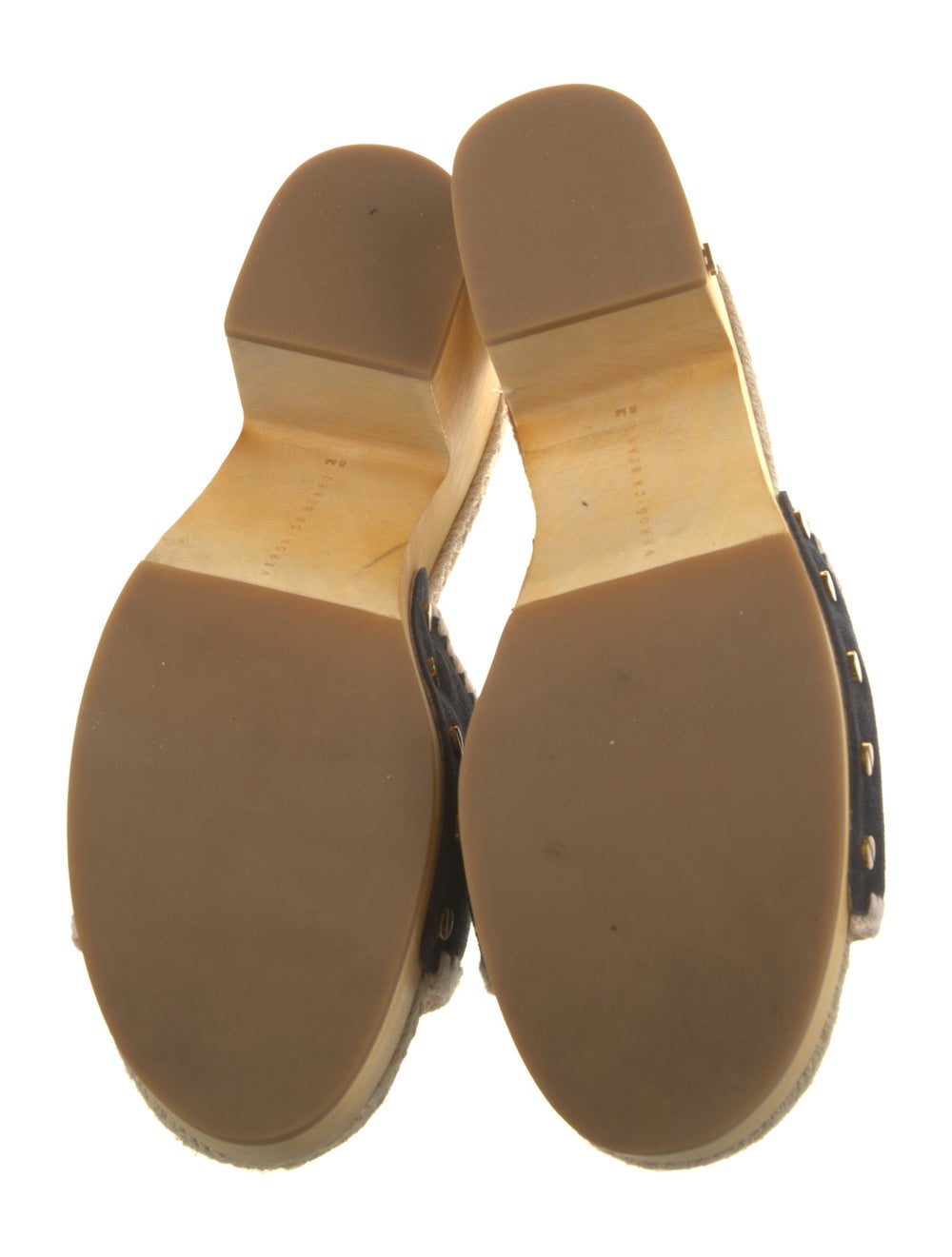 Veronica Beard Suede Slides Blue & Neutrals Print… - image 5
