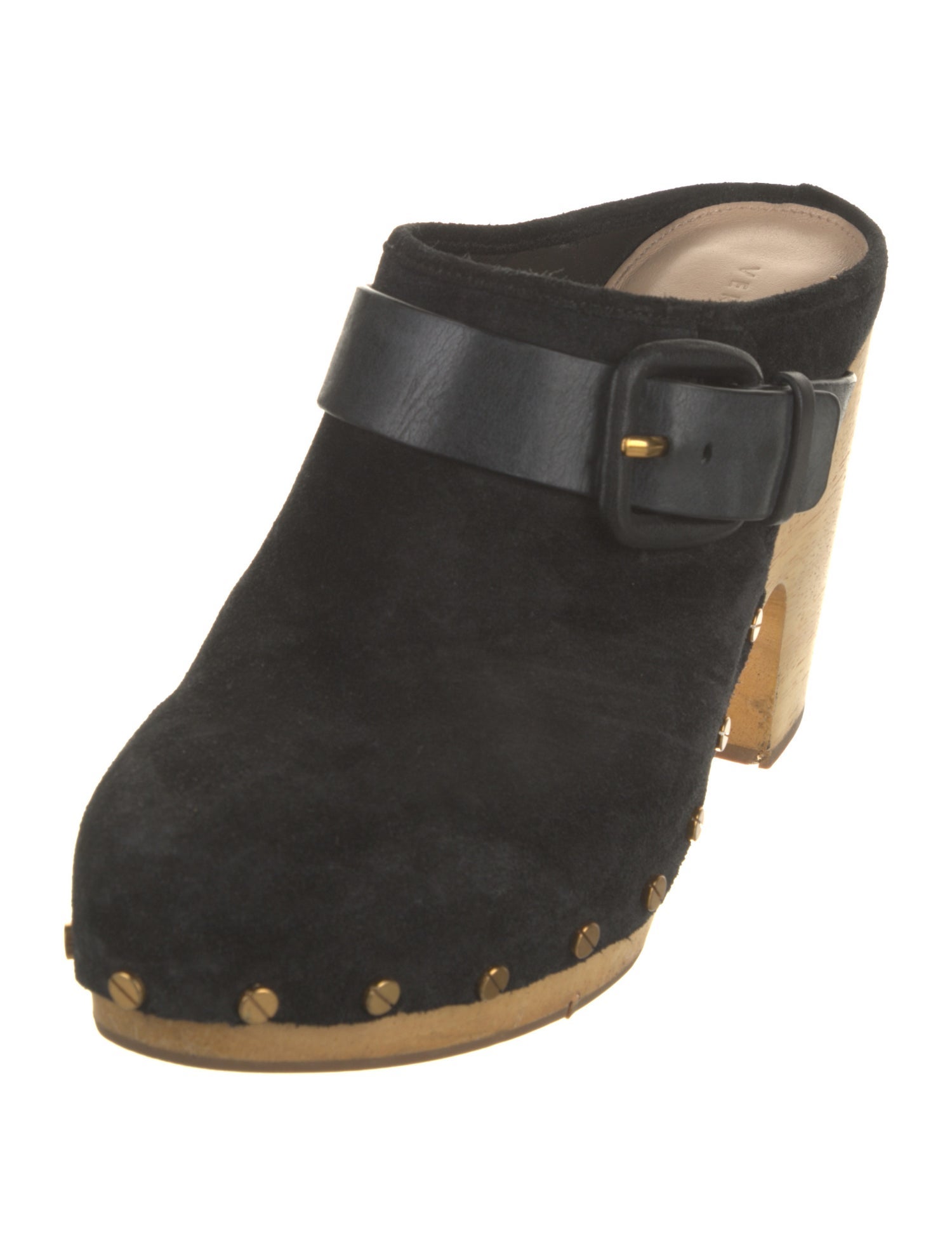 Veronica Beard Suede Studded Accents Mules