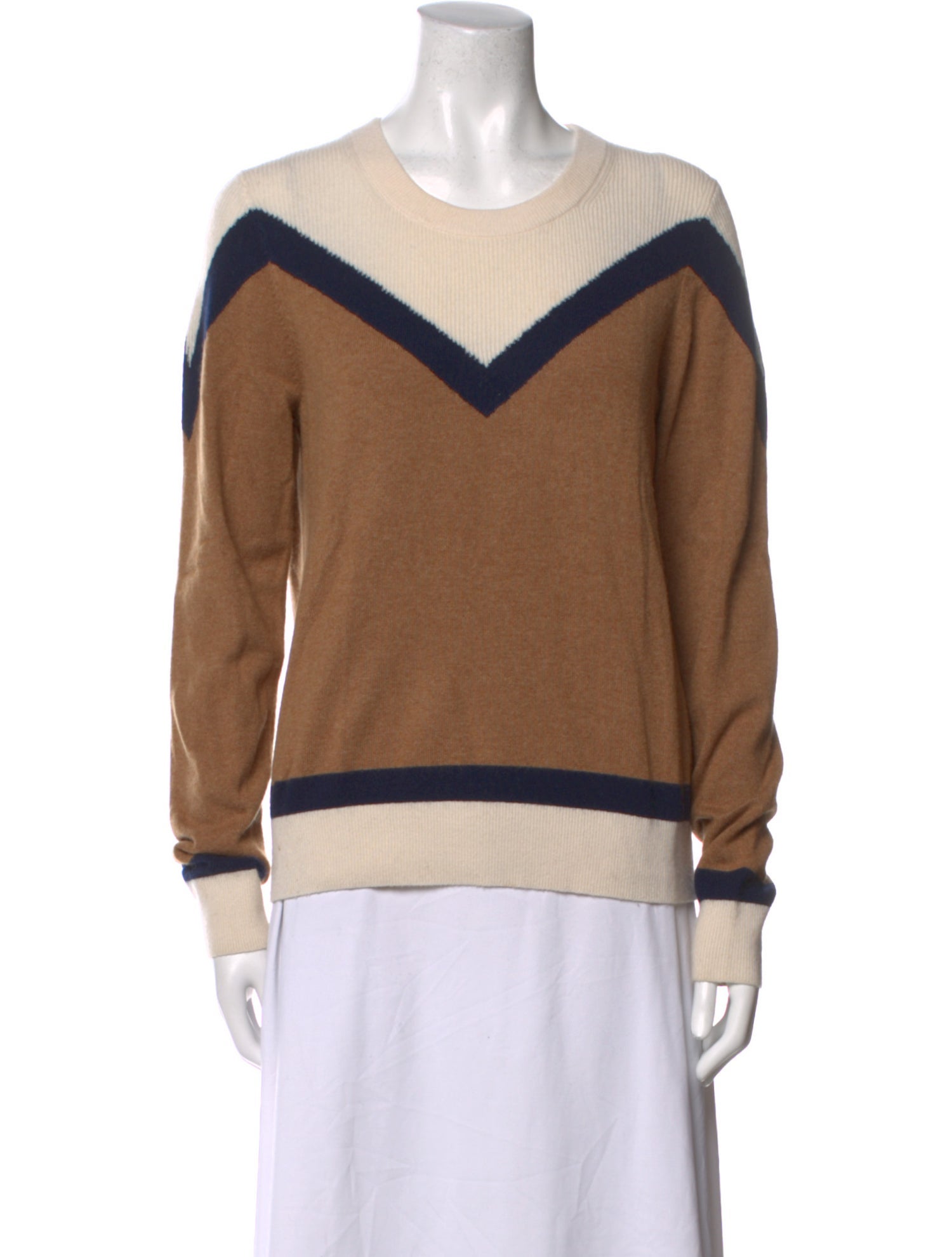 Veronica Beard Cashmere Colorblock Pattern Sweater