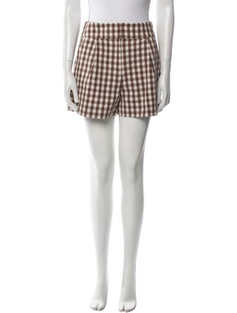 Veronica Beard Plaid Print Mini Shorts
