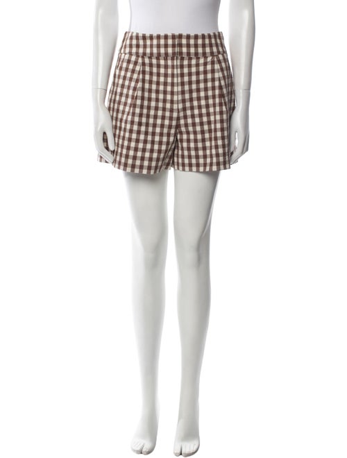 Veronica Beard Plaid Print Mini Shorts