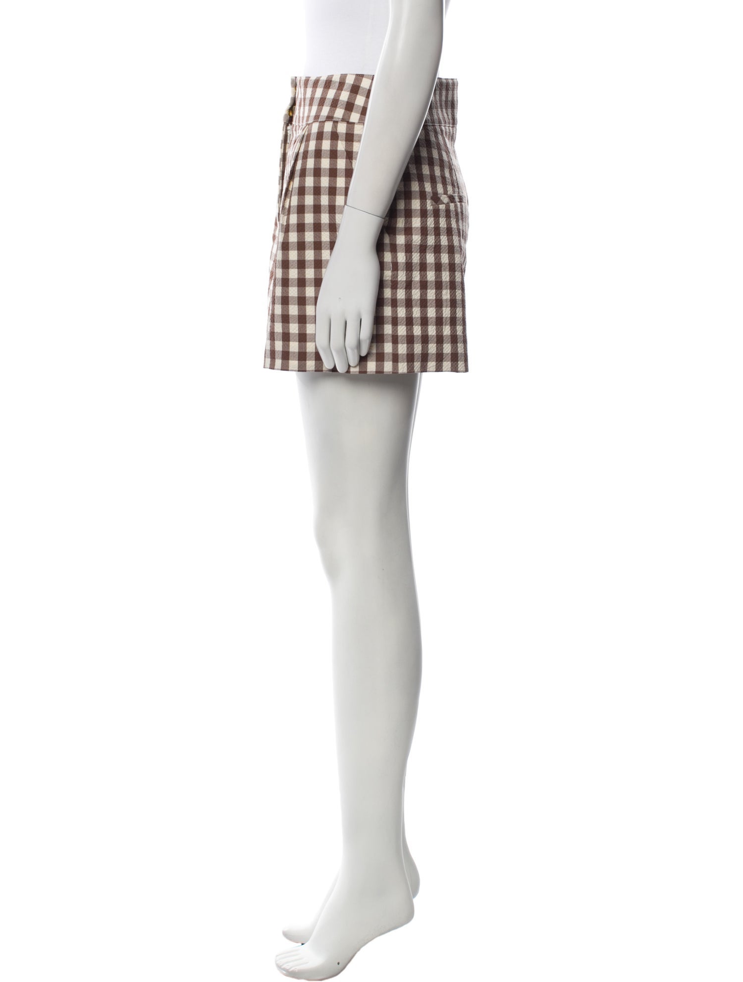 Veronica Beard Plaid Print Mini Shorts