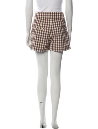 Veronica Beard Plaid Print Mini Shorts
