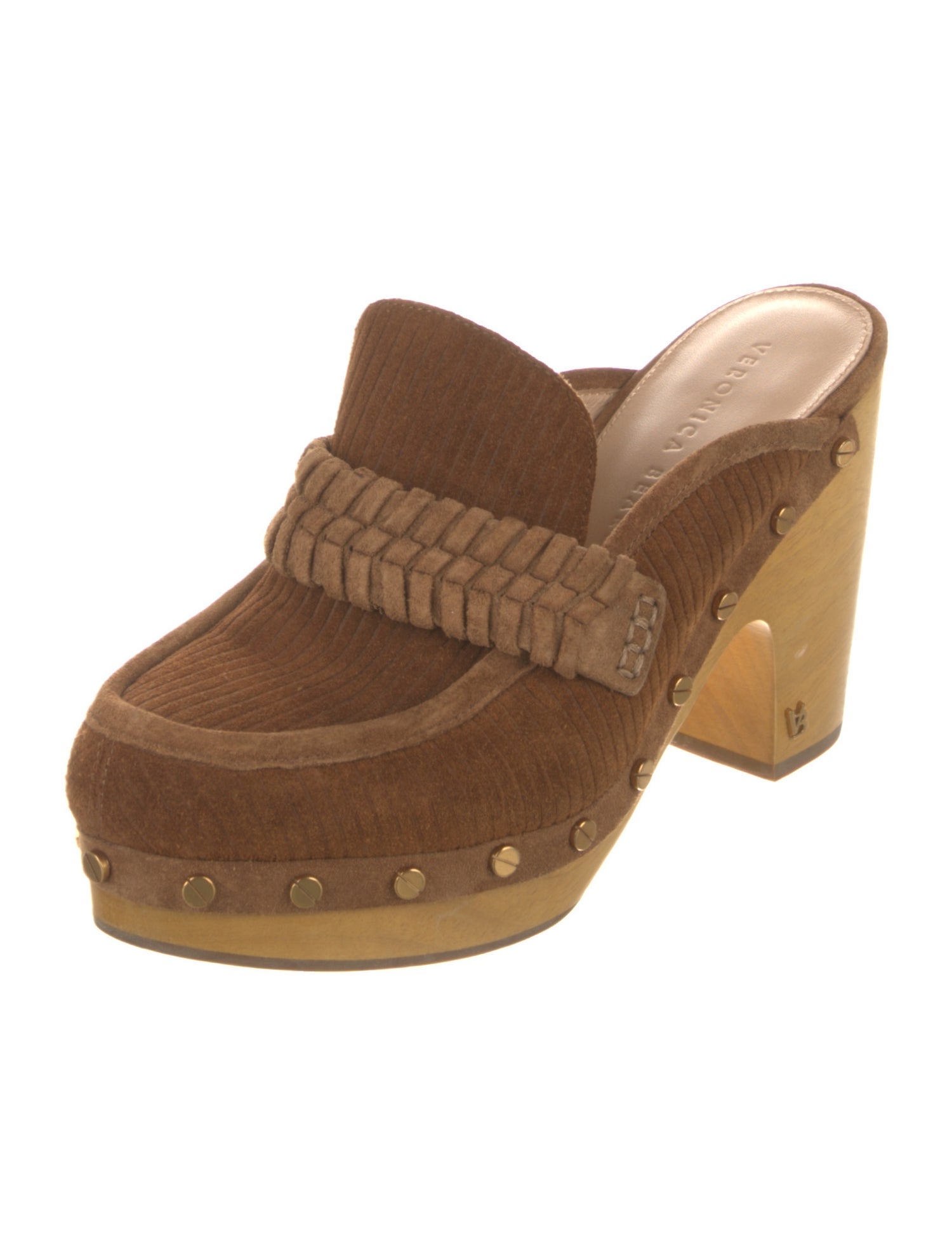 Veronica Beard Suede Studded Accents Mules